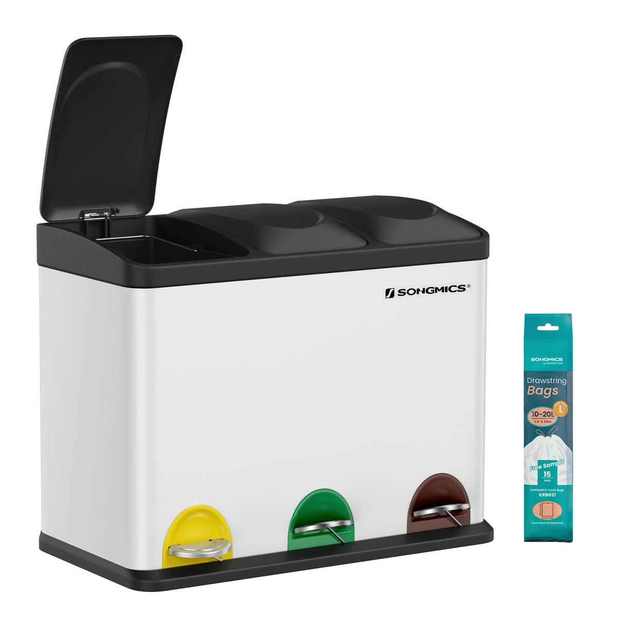 Abfallsammler Weiß B: 60,5cm - Weiß, Basics, Kunststoff/Metall (60,5/48,5/40,5cm)