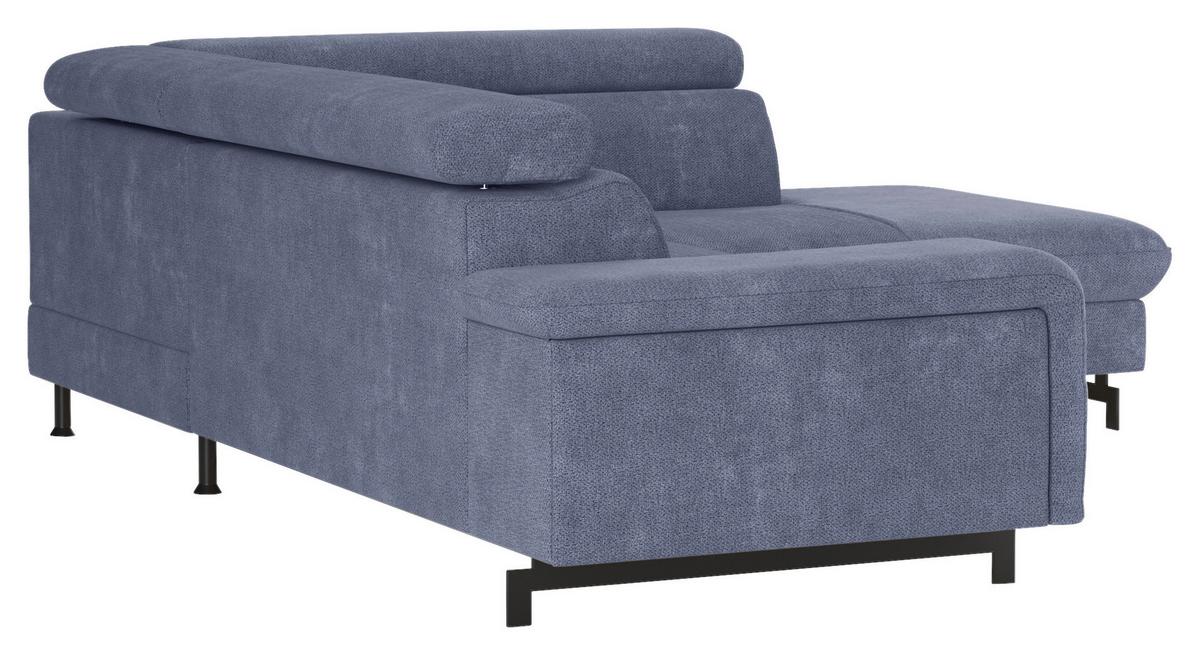 Ecksofa mit Bettkasten Emma Blau 262x215 cm - Blau/Schwarz, Textil (262/215cm) - MID.YOU