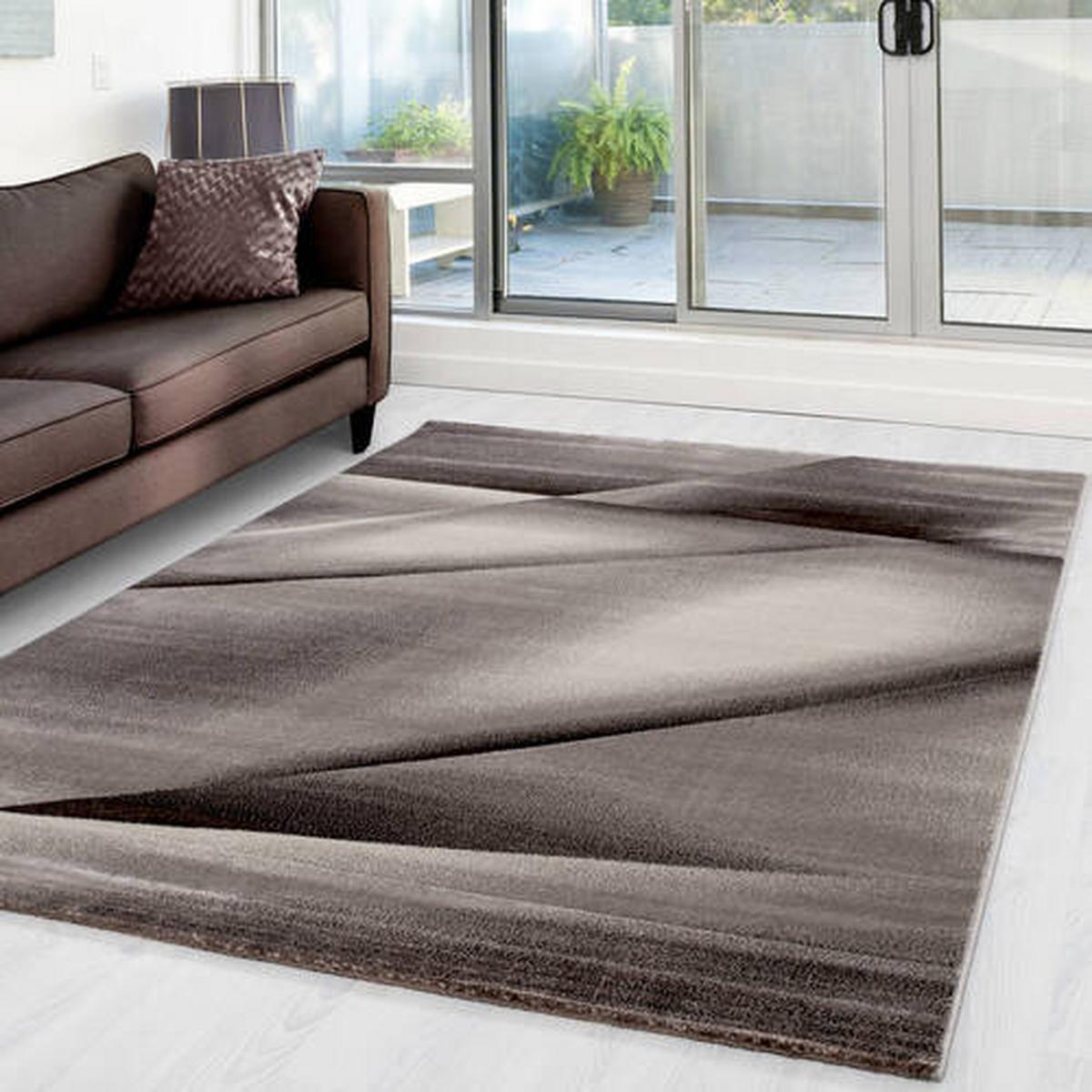 Flachwebteppich Miami - Braun, Design, Textil (240/340cm) - Novel