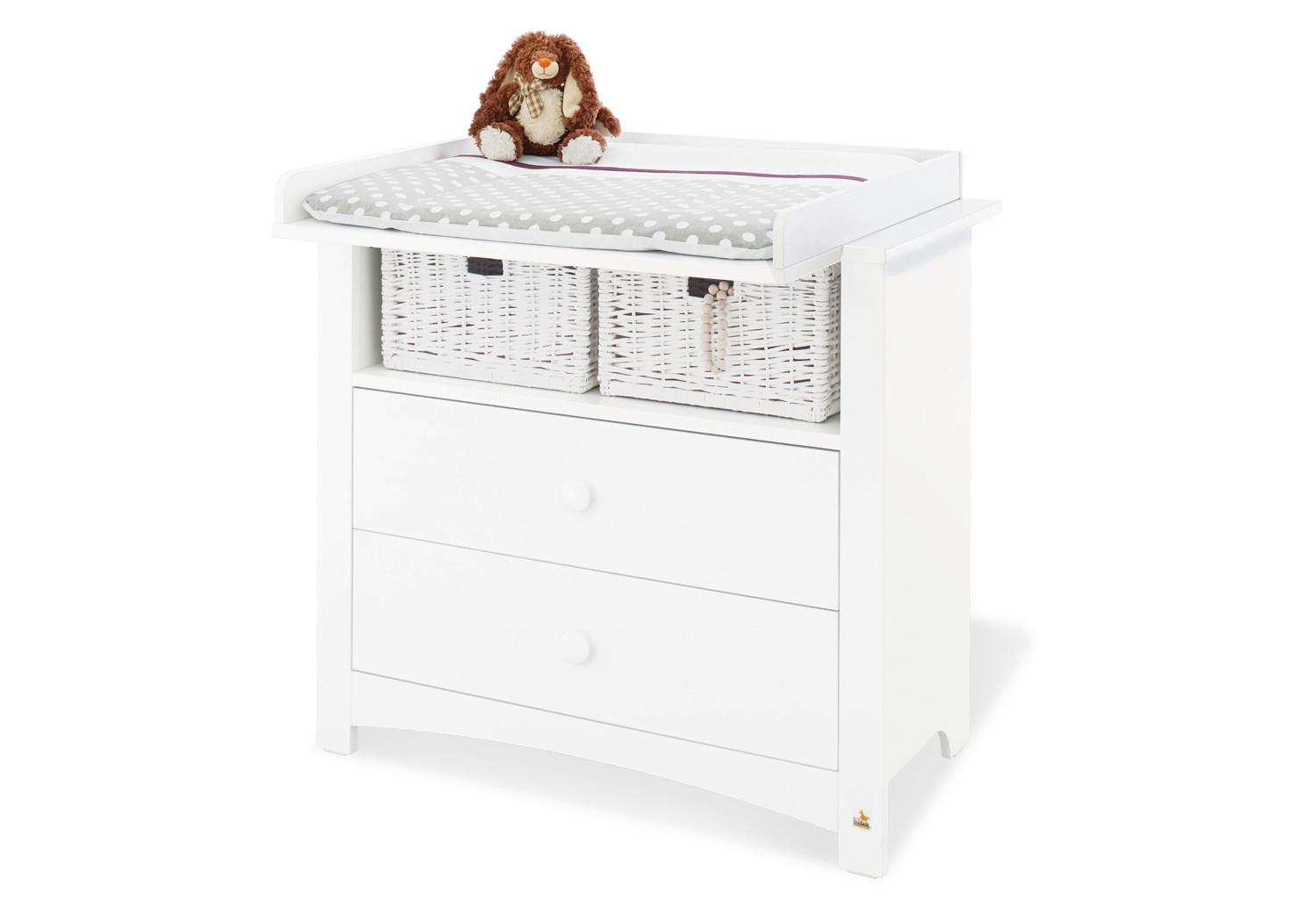 WICKELKOMMODE 130023B FLORENTINA - Weiß, Trend, Holzwerkstoff (103/101/57-77cm) - Pinolino