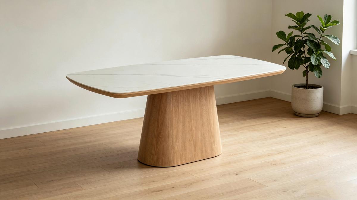 Esstisch Tallinn Naturfarben/Weiß L: 180 cm - Naturfarben/Weiß, MODERN, Keramik/Holzwerkstoff (180/90/76cm) - Livetastic