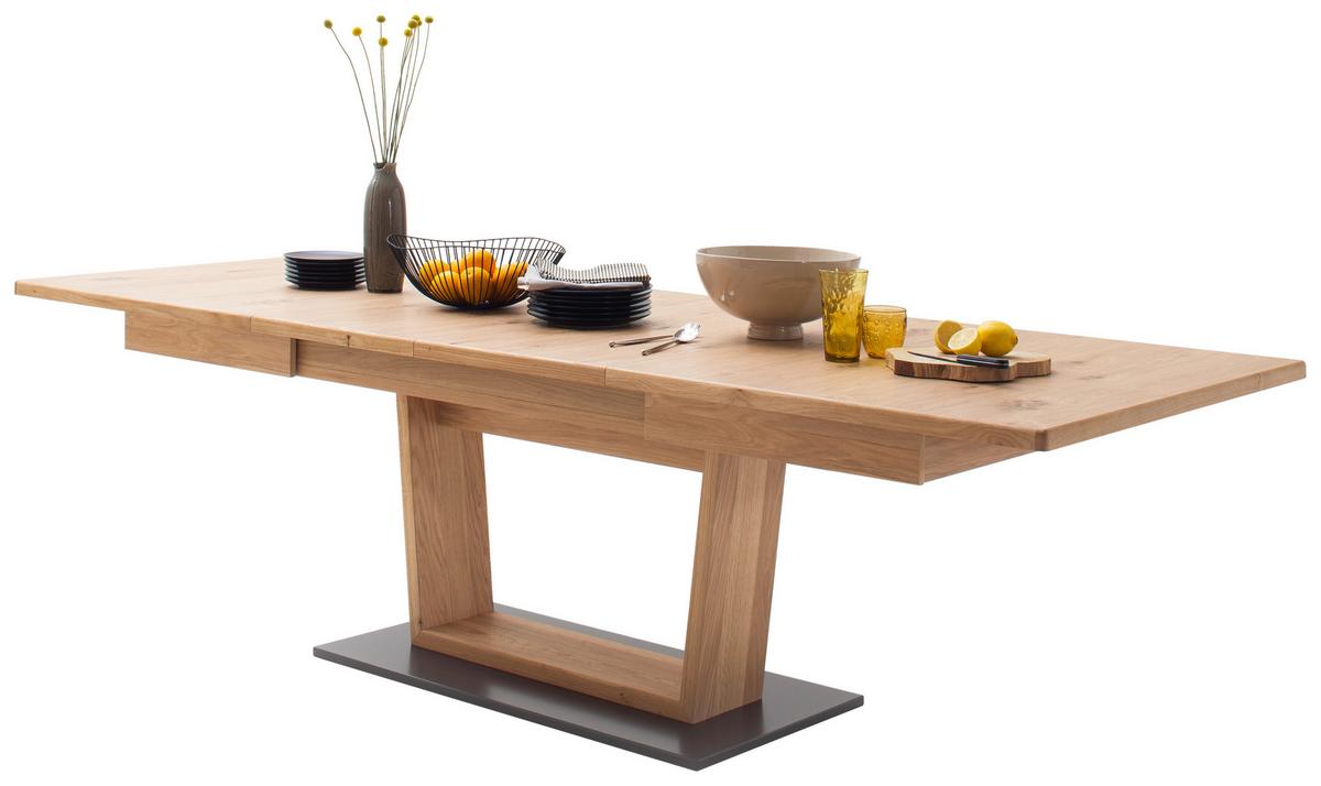 Esstisch Ausziehbar Portland 180-280x100 Cm Eichefarben - Eichefarben/Schwarz, Design, Holz/Holzwerkstoff (180-280/100/77cm) - Livetastic