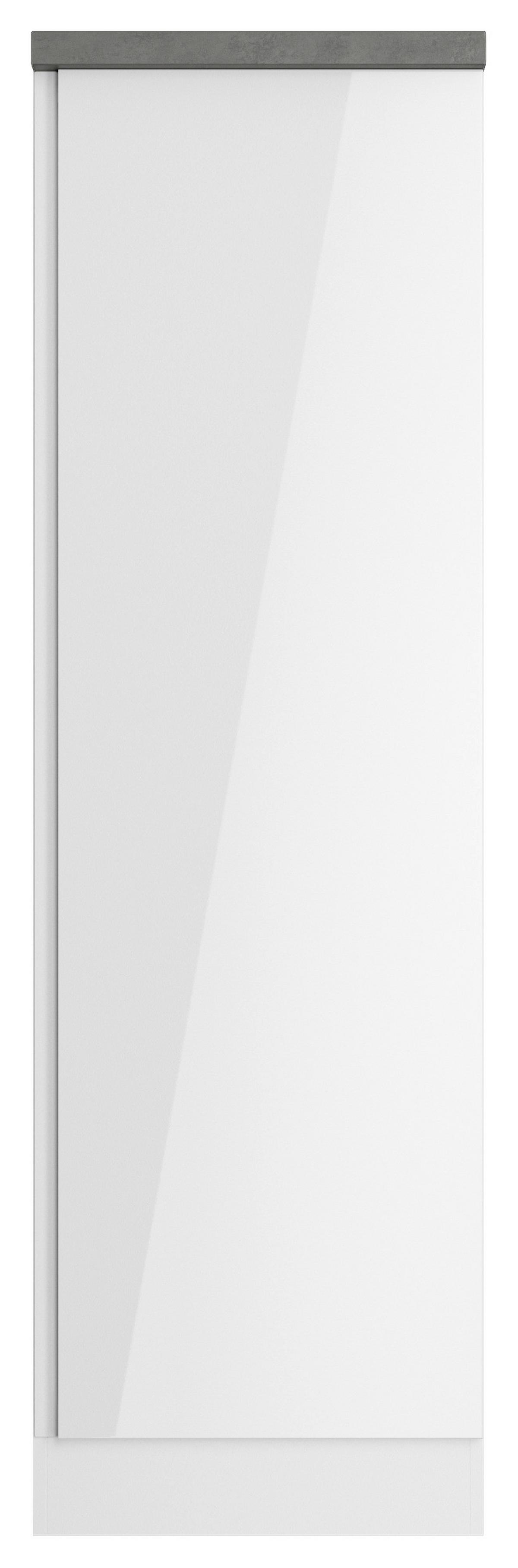 Apothekenschrank Monza B: 50 cm Weiß/Grau 3 Ablagen - Weiß Hochglanz/Weiß, LIFESTYLE, Holzwerkstoff (50/166/60cm) - Held