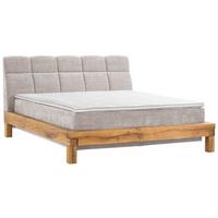 Boxspringbett Bed Bull mit Topper 160x200 cm - Beige/Buchefarben, Natur, Textil (160/200cm) - Livetastic