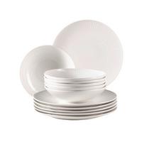 Tafelservice Dalia Weiß 12-Teilig - Weiß, Basics, Keramik - Mäser