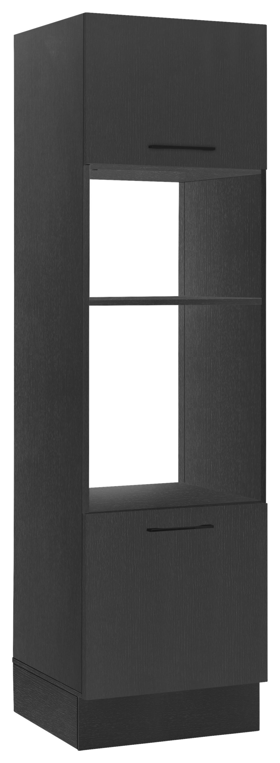 Skříňka na spotřebiče TURIN - černá, Moderní, kov/kompozitní dřevo (60/211/57cm)