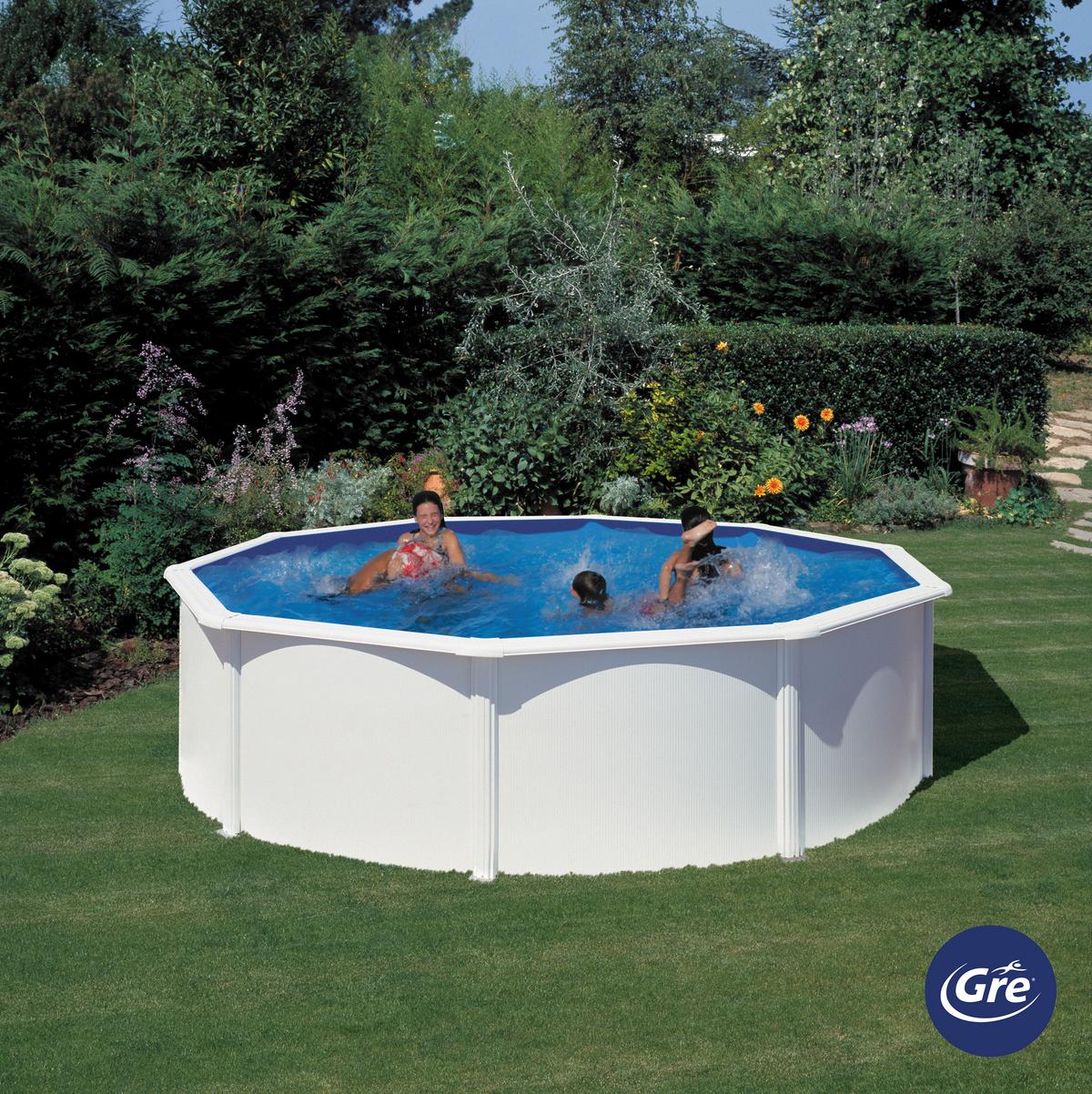 Pool-Set Gre Fidji Kit460eco - Weiß, KONVENTIONELL, Metall (460/460/120cm) - Gre