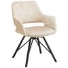 Zamatová stolička Adriana, béžová - čierna/béžová, Modern, kov/textil (61/85/62,5cm) - Premium Living