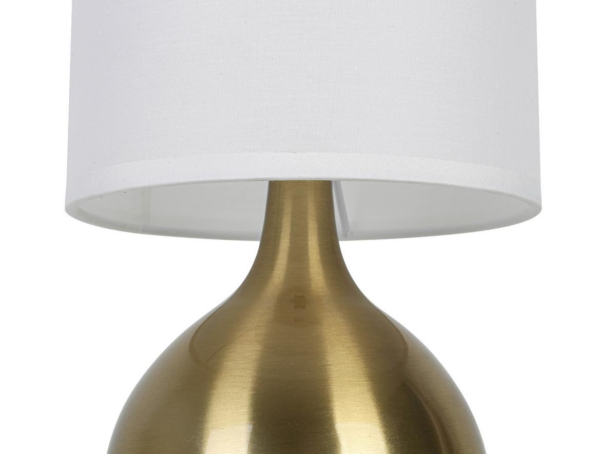 STOLNÍ LAMPA IRTI - bílá/barvy mosazi, Konvenční, kov/textil (15/28,5cm) - Mömax