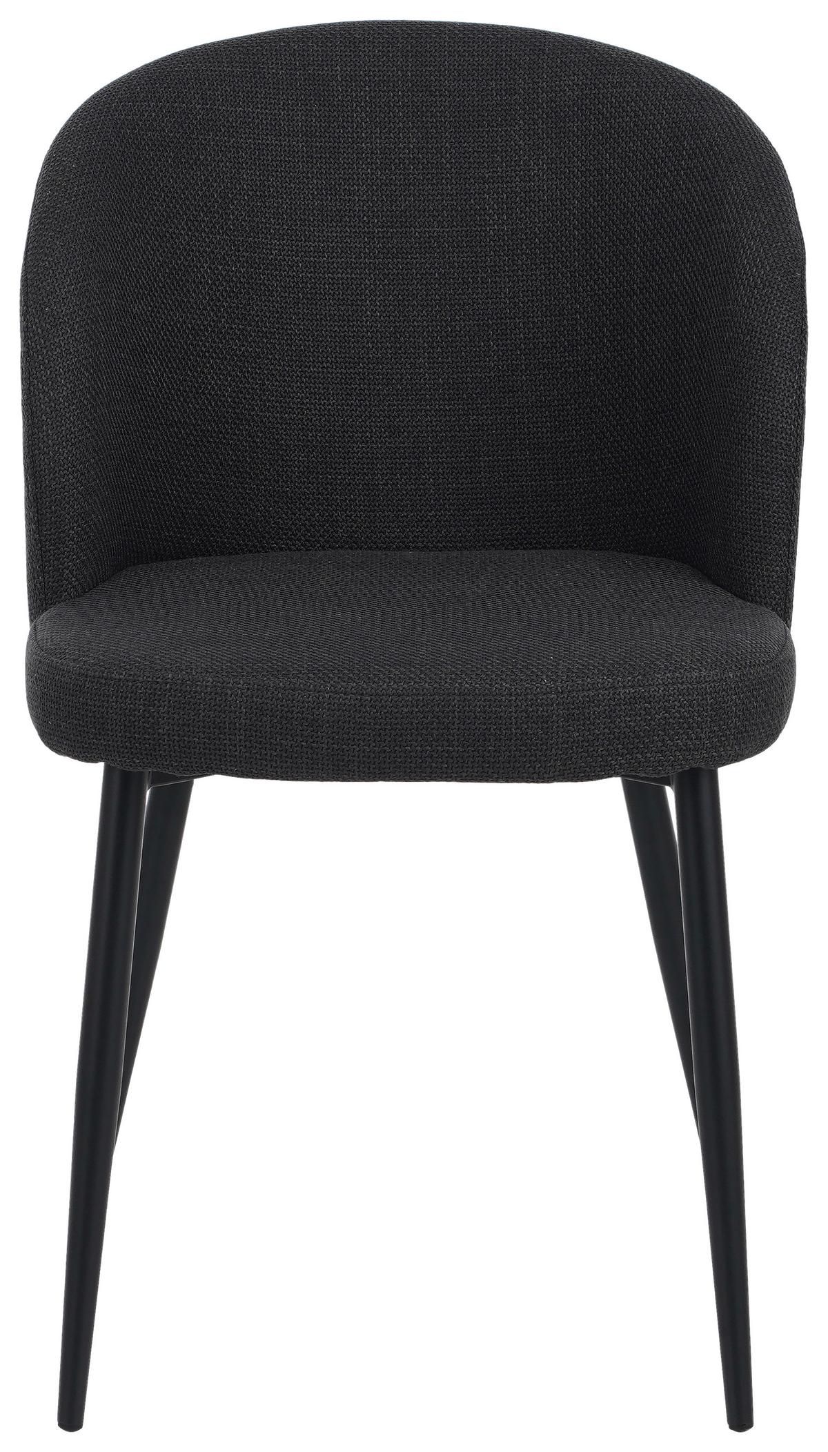 Vierfußstuhl Flo Webstoff Anthrazit, B: 49 cm - Anthrazit/Schwarz, KONVENTIONELL, Textil/Metall (49/78/58cm) - MID.YOU