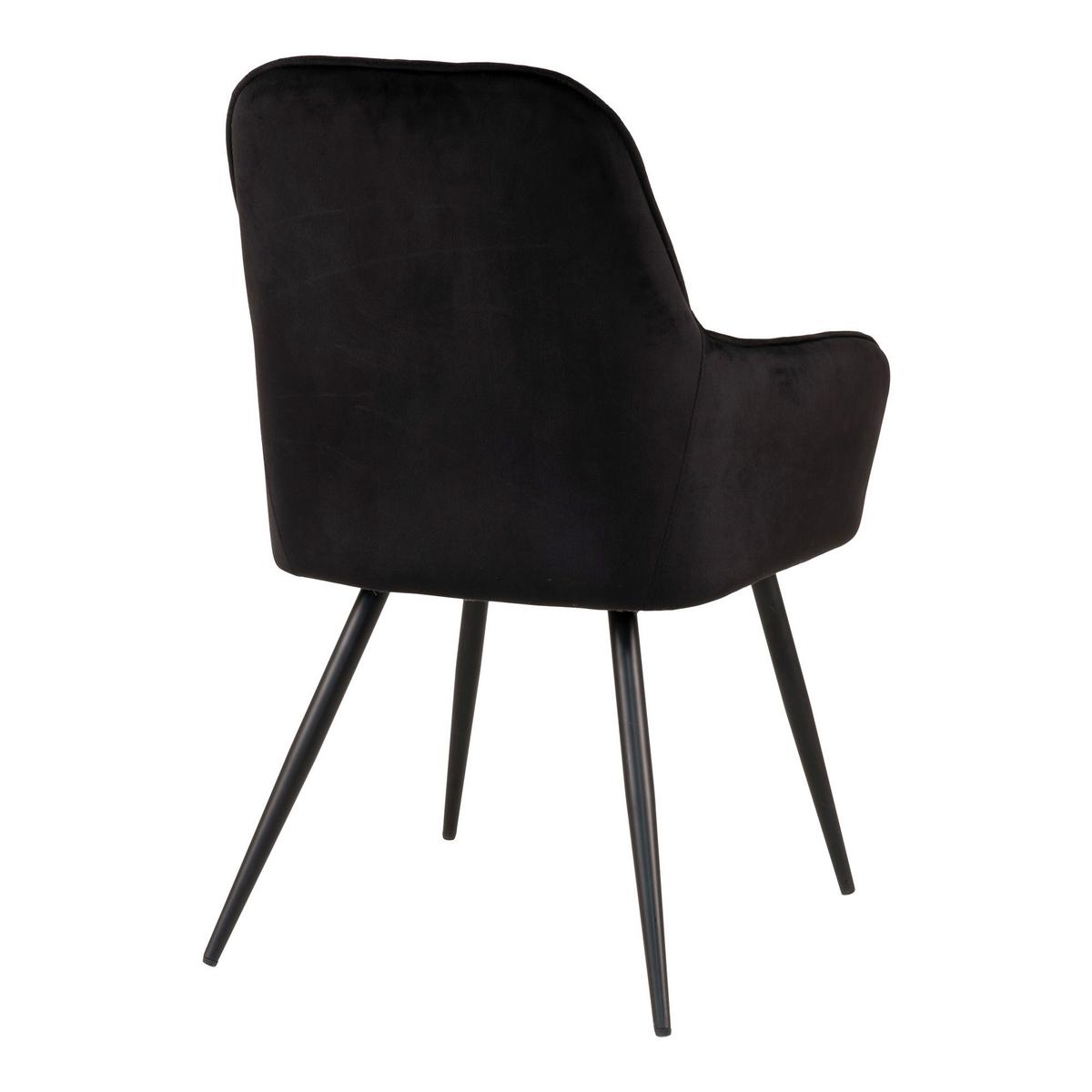 Armlehnstuhl-Set Harbo Schwarz B: 57 cm - Schwarz, MODERN, Textil/Metall (57/87/65cm) - MID.YOU