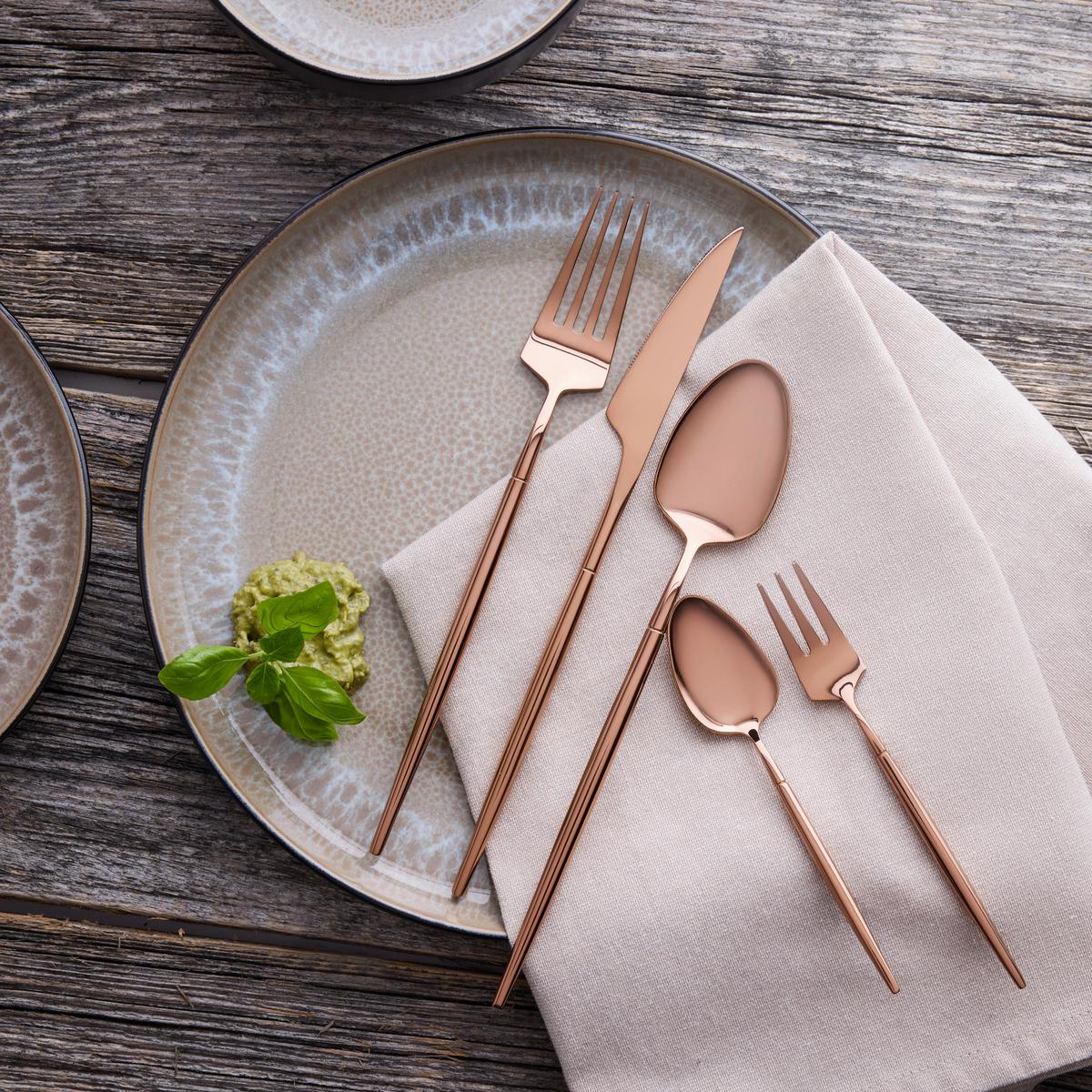 Sada príborov Elegance, 20-dielna - medená, Konventionell, kov - Mömax