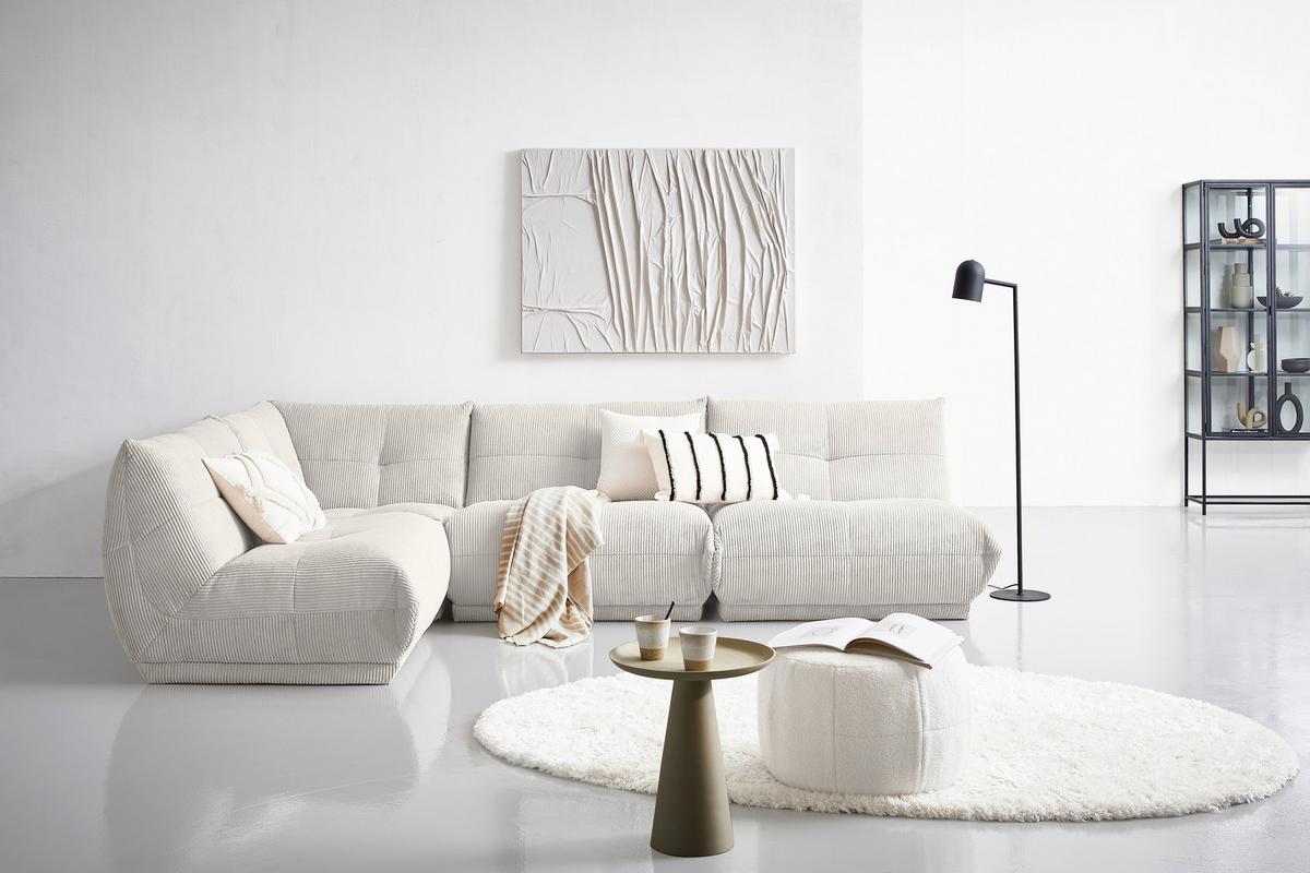 Modul Sofa Giselle 2er Sofa B: 105 Cm Cord Weiß - Weiß, Trend, Textil (105/80/112cm) - Livetastic