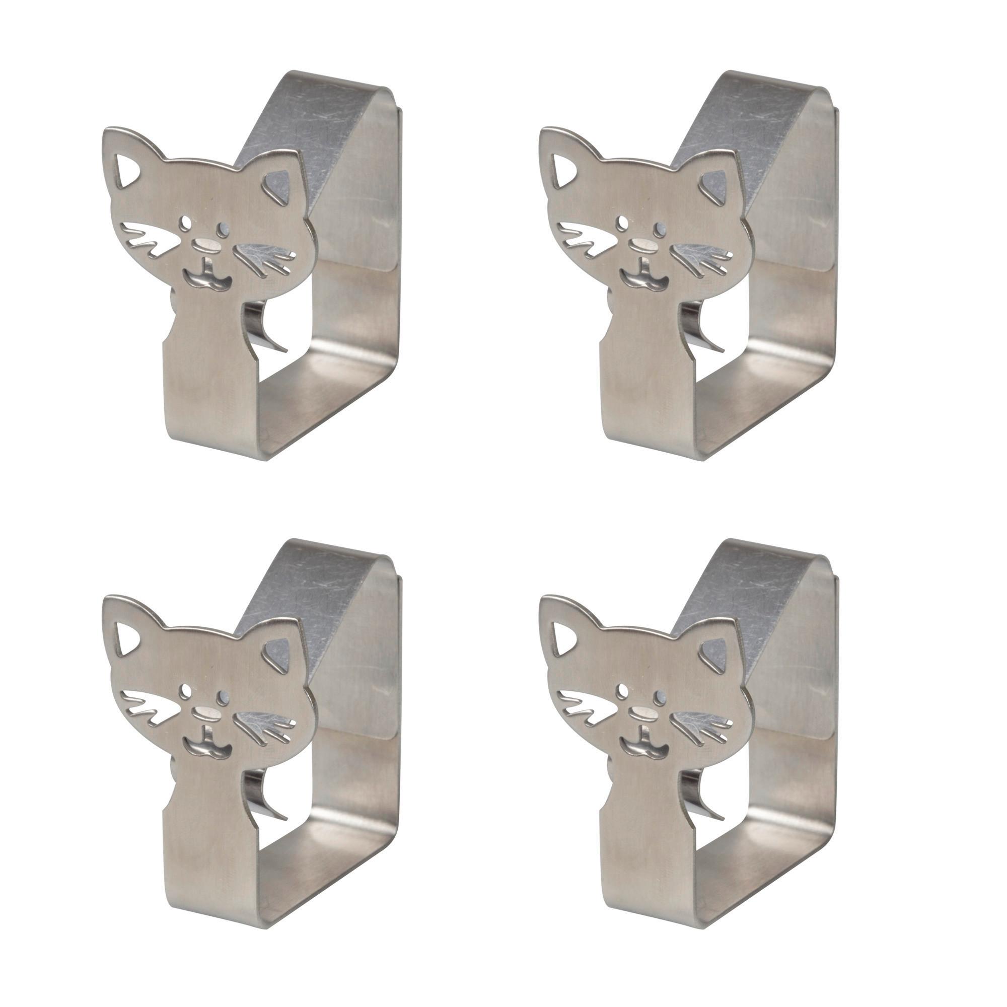 Terítőnehezék Szett 4 Részes - ezüstszínű, Basics, fém