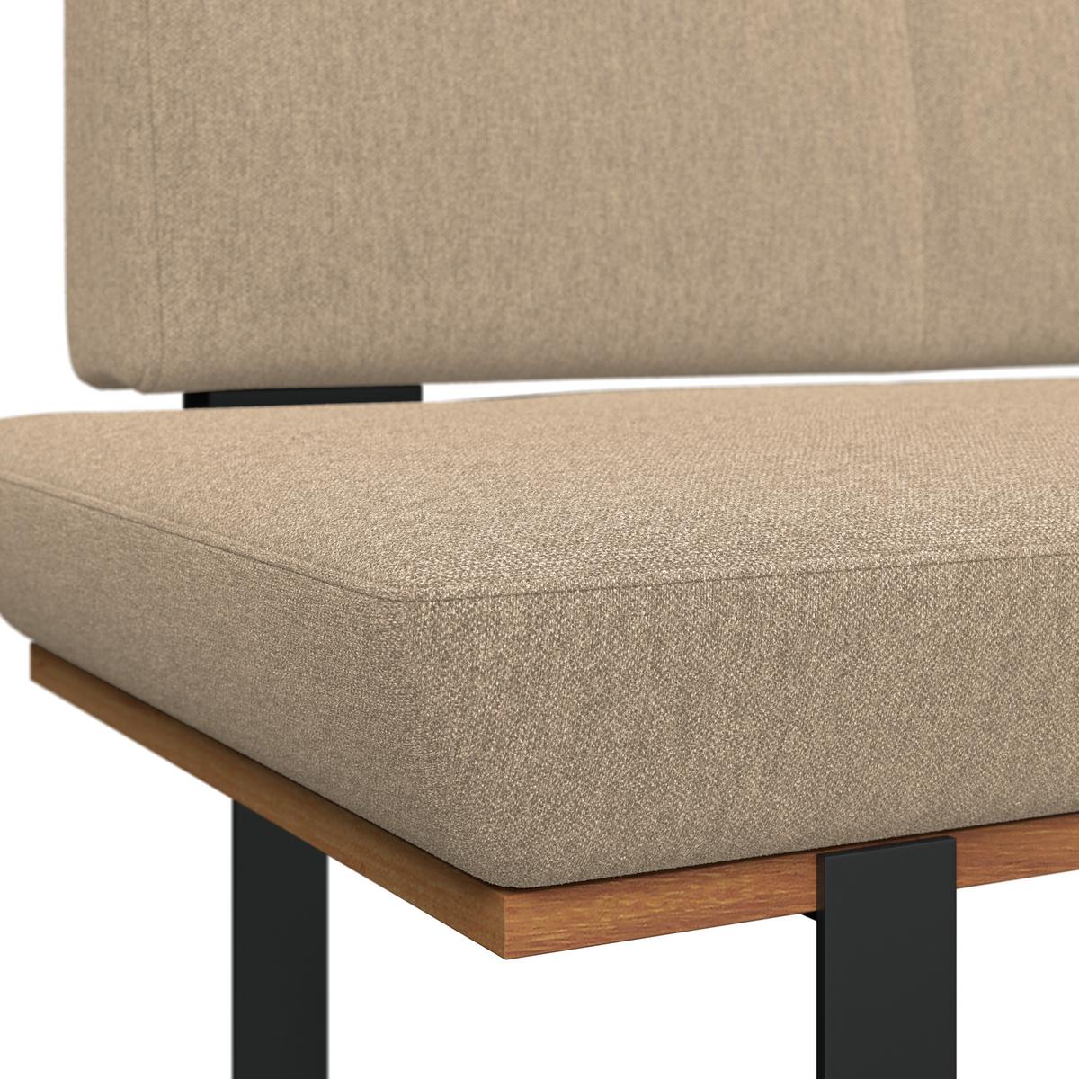 Eckbank Tristan Webstoff beige, S:225x175cm - Beige/Schwarz, MODERN, Holz/Textil (225/175cm) - James Wood