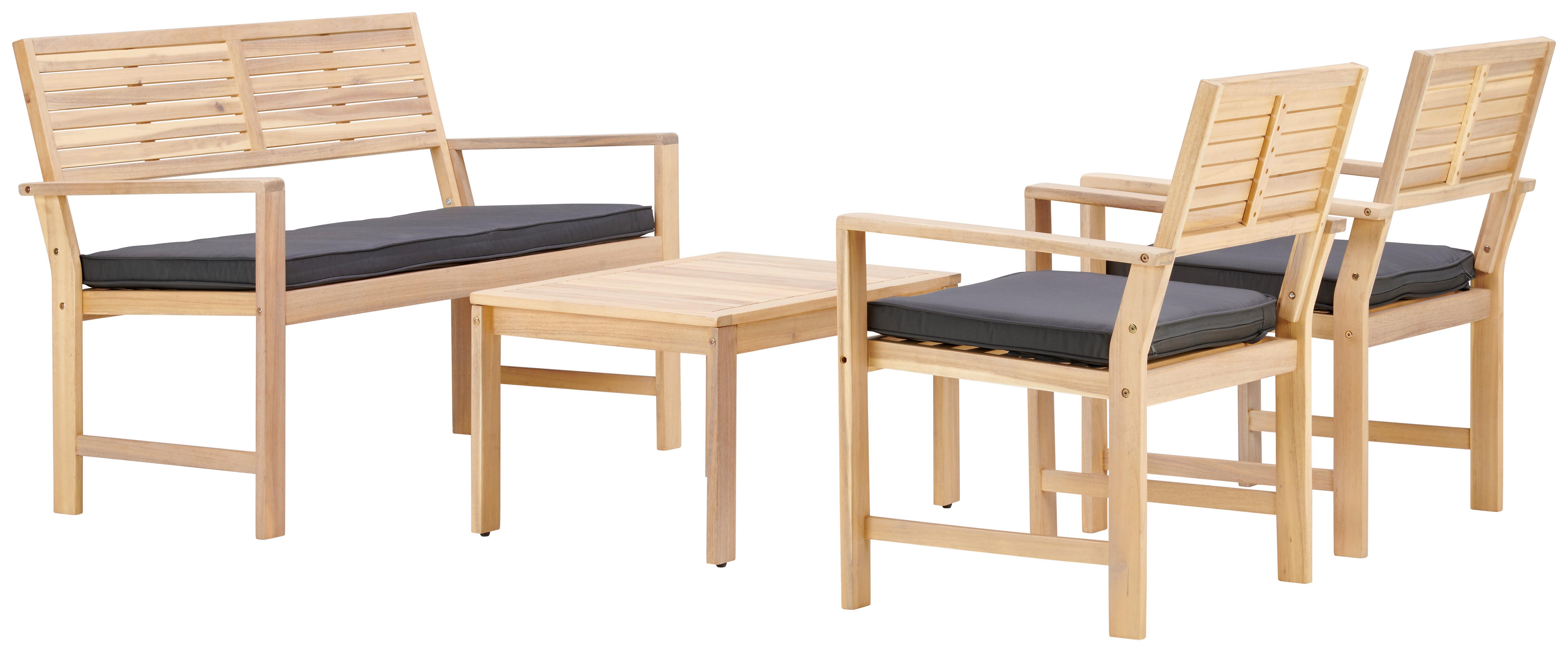 Lounge Garnitúra Bergen - akáciaszínű/sötétszürke, Modern, textil/fa (73cm) - Beldano