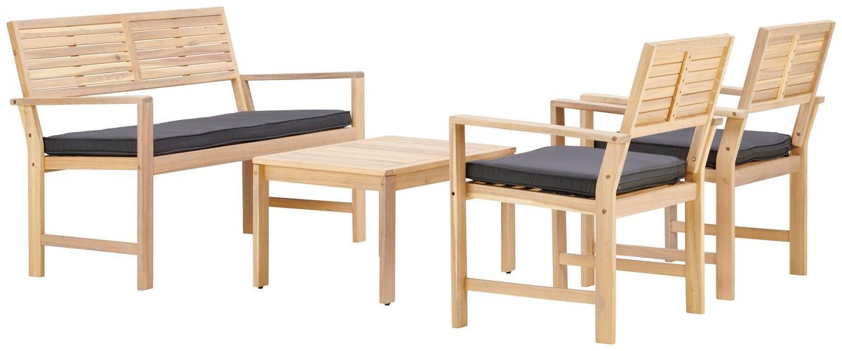 Lounge Garnitúra Bergen - akáciaszínű/sötétszürke, Modern, textil/fa (73cm) - Beldano