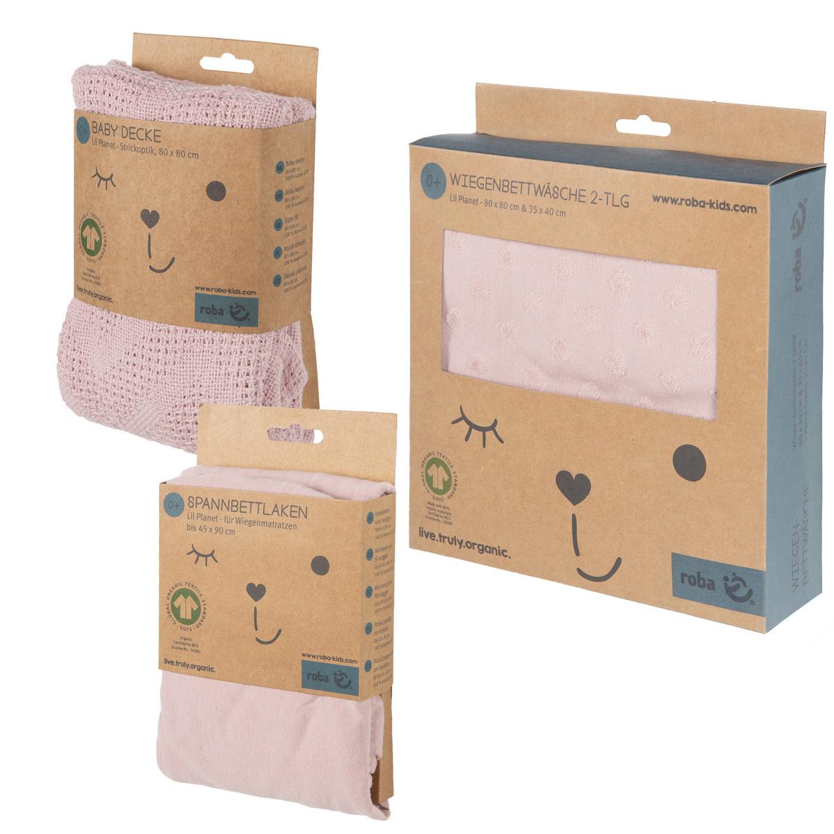 Bettwäschegeschenkset altrosa Bio-Jersey 3-Teilig. Set - Altrosa, MODERN, Textil - Roba