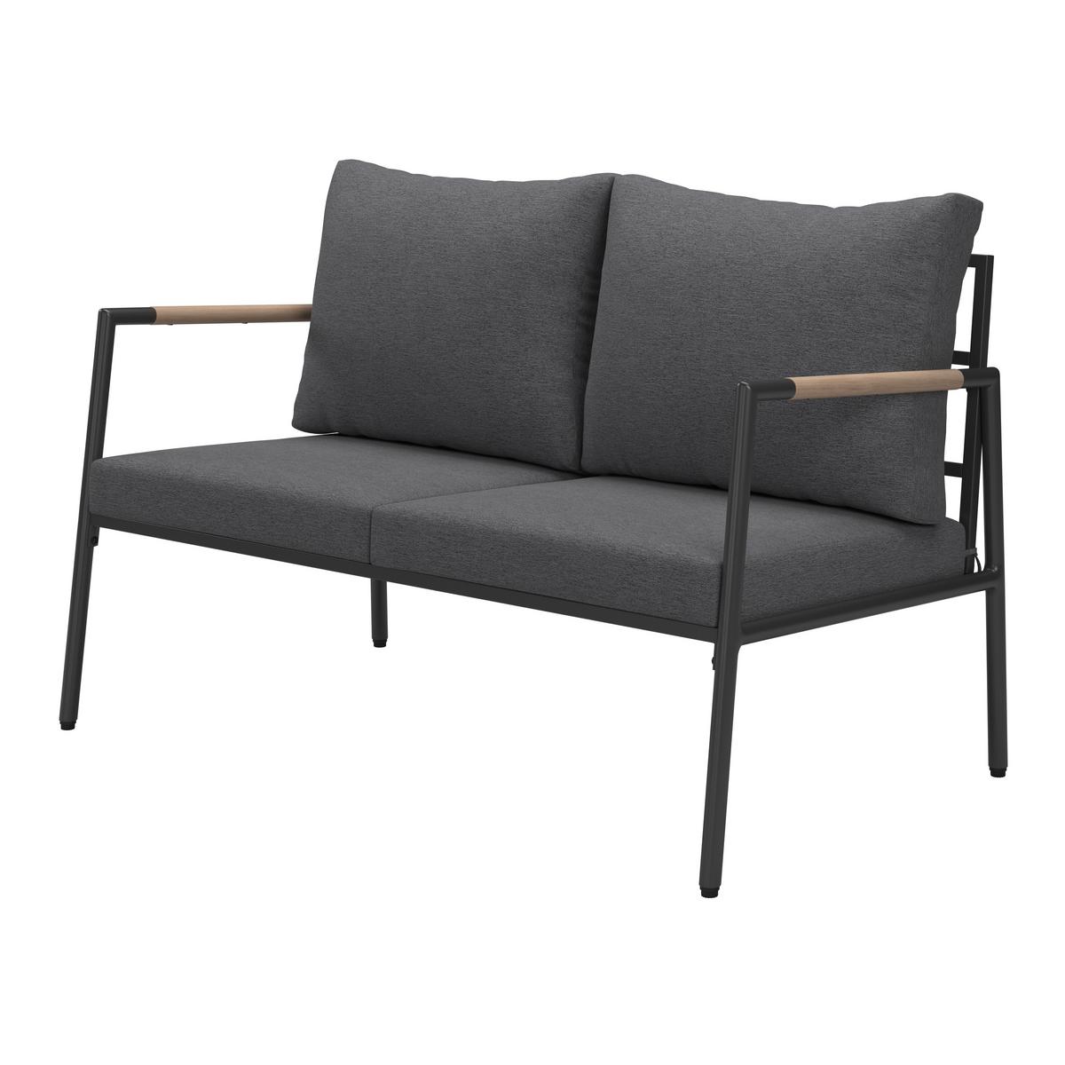 Loungegarnitur Aruba - Dunkelgrau/Anthrazit, MODERN, Holz/Textil (100/39/52cm) - Beldano