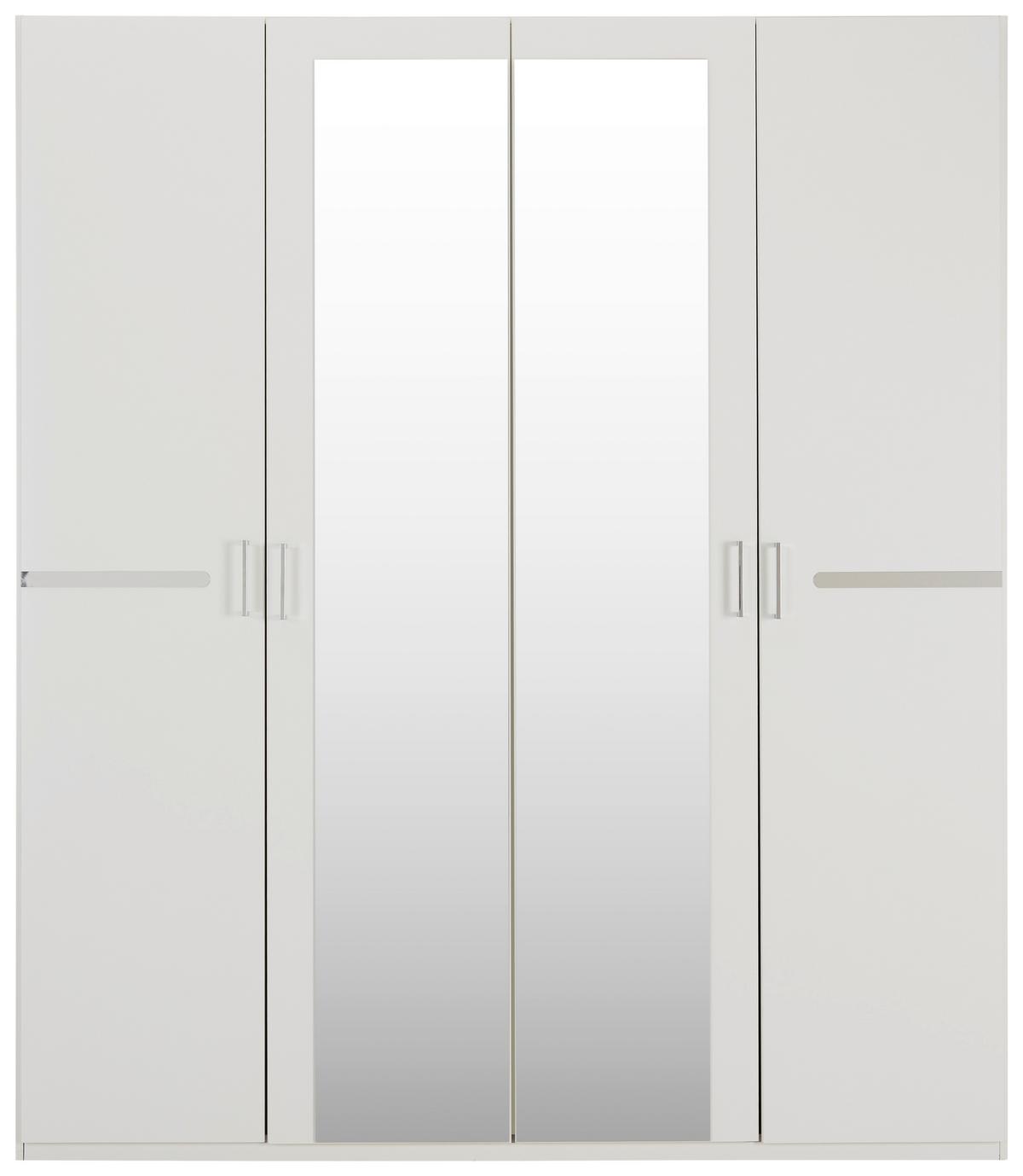 Skriňa s otočnými dverami ANNA, šírka 180 cm - biela/chrómová, Konventionell, kompozitné drevo/plast (180/210/58cm) - Mömax