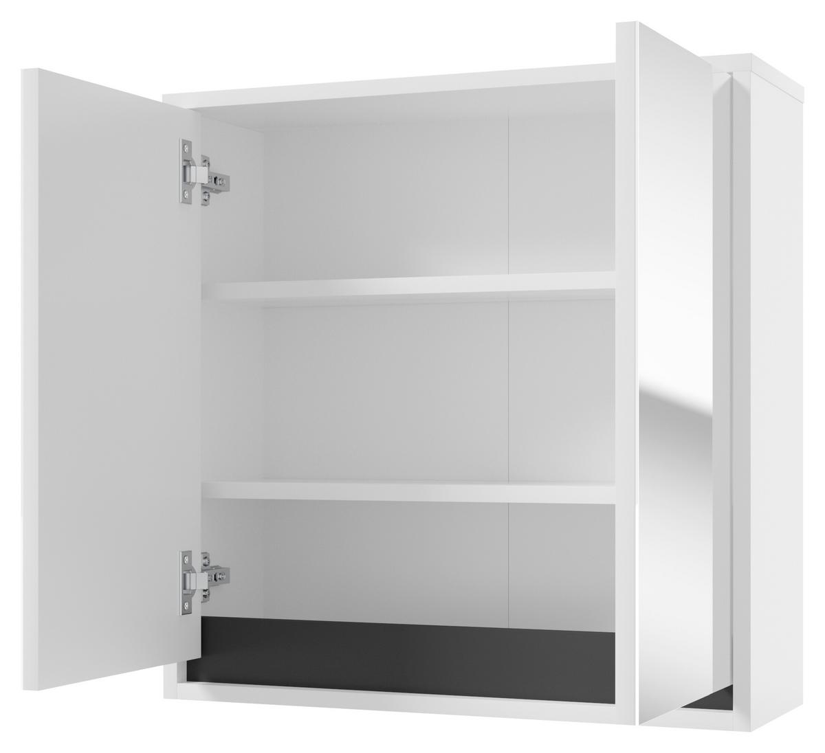Spiegelschrank Slito 2-türig Bht: 60x60x20 Cm - Anthrazit/Weiß, Basics, Holzwerkstoff (60/60/20cm) - MID.YOU