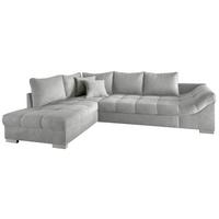 Eckschlafsofa Alvito Silberfarben S: 202/298 Cm - Silberfarben, Design, Textil (202/298cm) - MID.YOU
