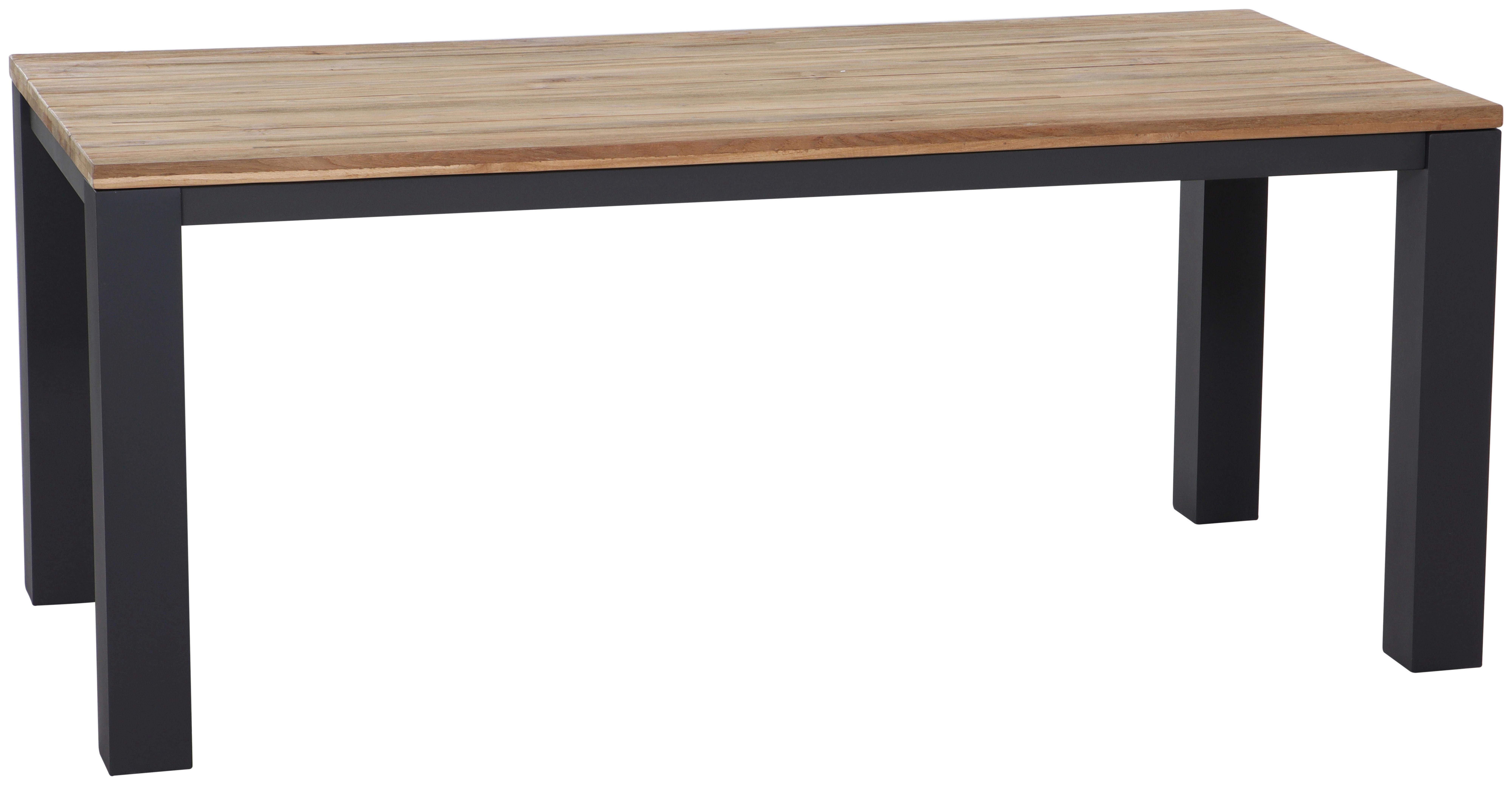 Gartentisch Teakholz/Metall L 180 cm - Anthrazit/Teakfarben, MODERN, Holz/Metall (180/90/76cm) - Siena Garden