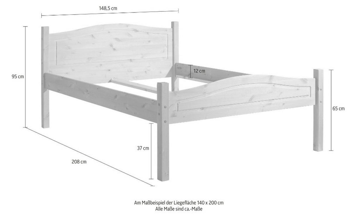 Bett Bolton Weiß 99x208cm - Weiß, Design, Holz (99/208cm) - MID.YOU