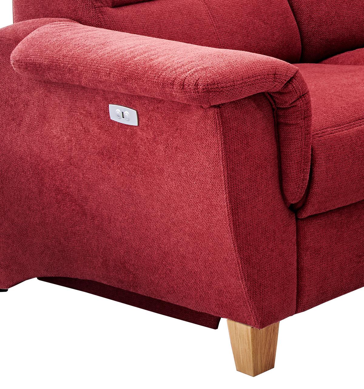 Ecksofa Parole Rot S: 186/237 cm - Wildeiche/Rot, KONVENTIONELL, Textil (186/237cm) - Livetastic