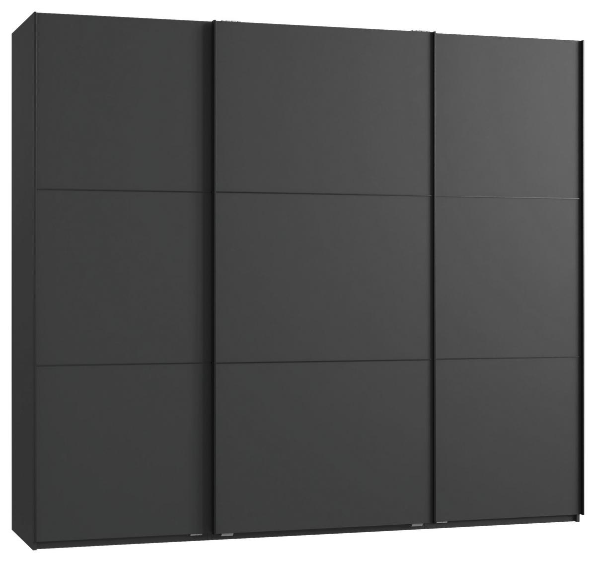 Schwebetürenschrank Indian A Grafit Dekor, B: 250cm - Graphitfarben, KONVENTIONELL, Holzwerkstoff (250/216/65cm)