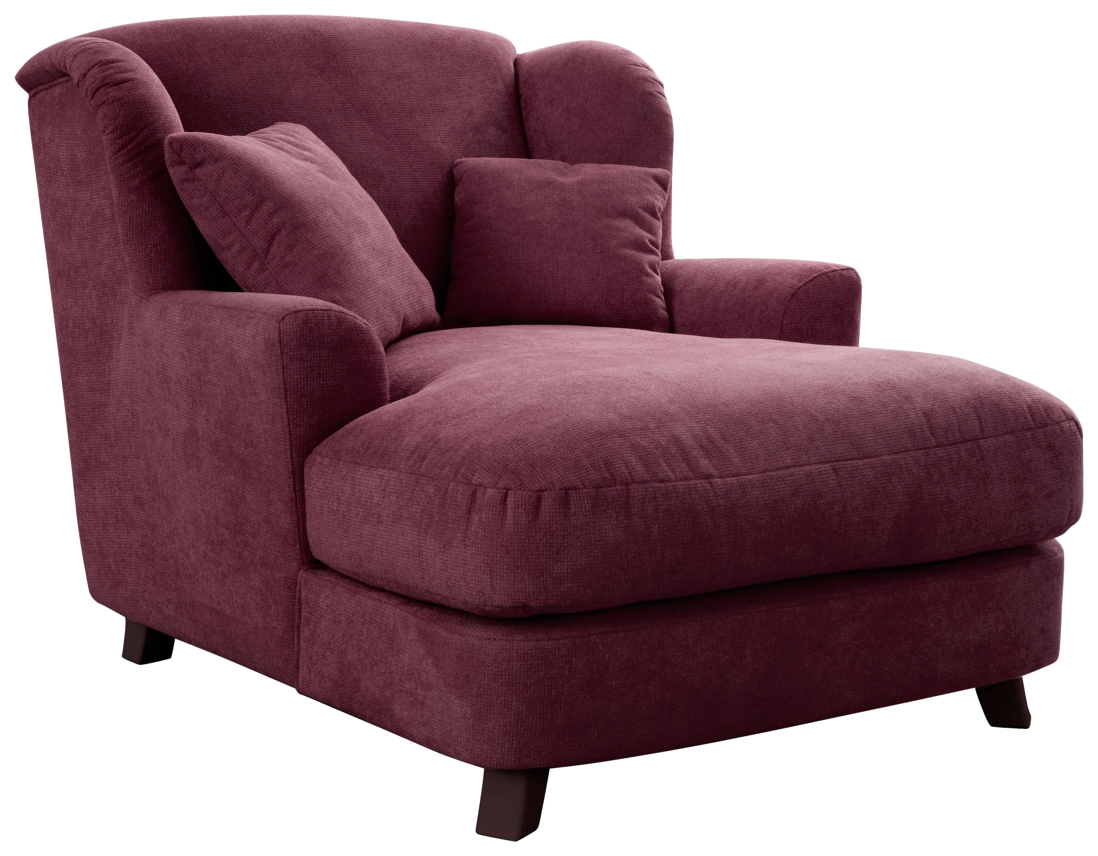 XXXL-Sessel Asado dunkelrot teilmassiv, B: 109 cm - Dunkelbraun/Dunkelrot, MODERN, Holzwerkstoff/Textil (109/104/145cm) - Sit & More