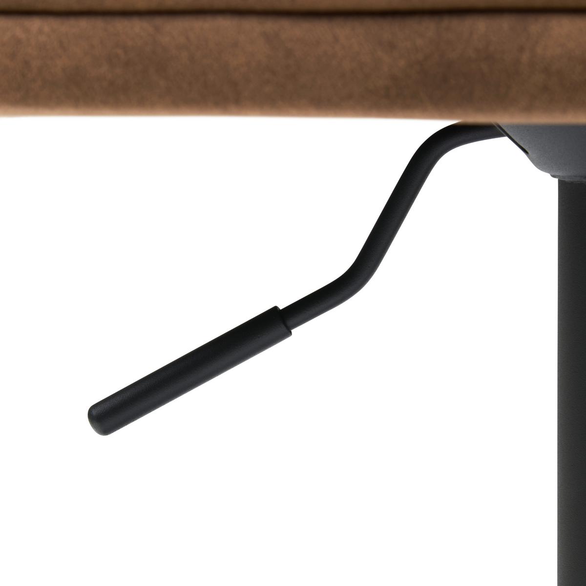 Barhocker Höhenverstellbar Mit Lehne Weda Webstoff Braun - Schwarz/Braun, KONVENTIONELL, Textil/Metall (50/90-111/51cm) - MID.YOU