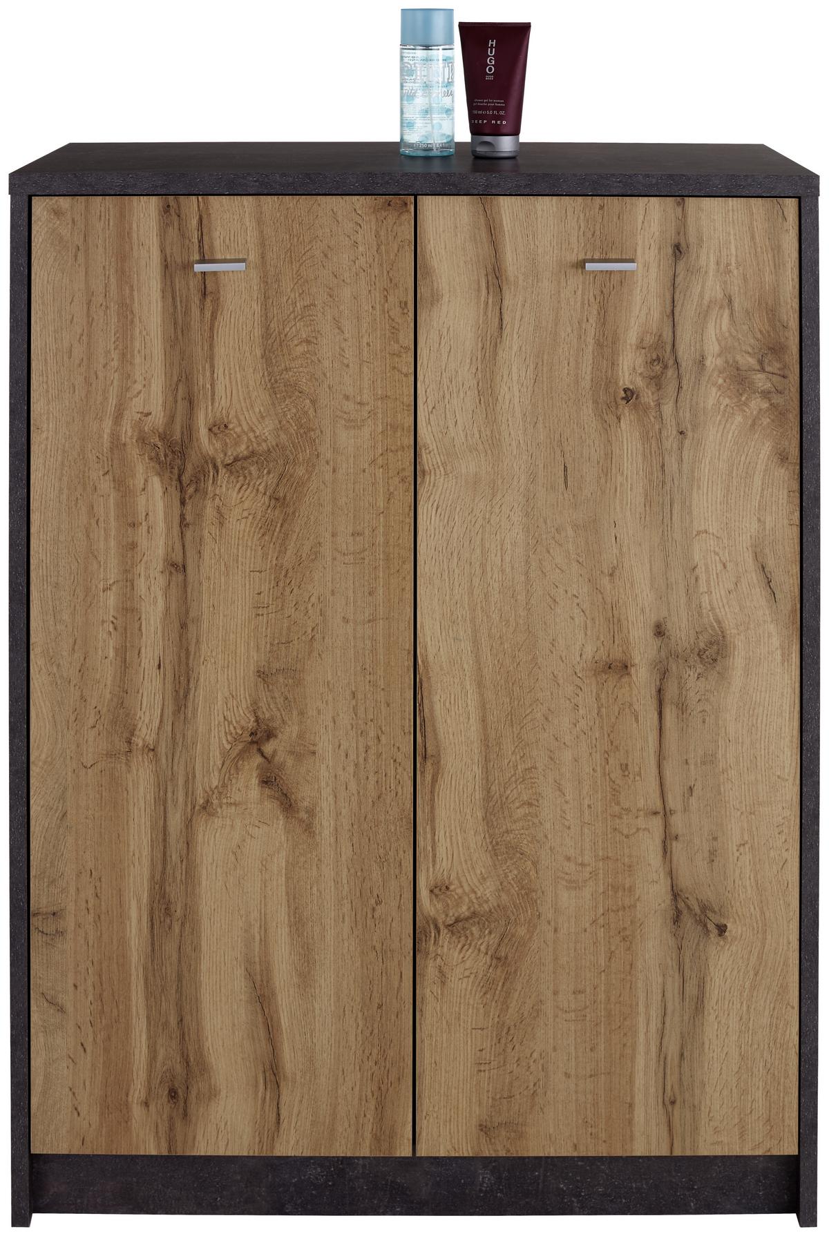 Komód 4-You 74/112 Cm - tölgyfa/szürke, Modern, faalapú anyag (74/111.4/34,6cm)
