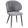 Vierfußstuhl Sindy Chenille Grau - Schwarz/Grau, MODERN, Textil/Metall (63/84/58cm) - MID.YOU