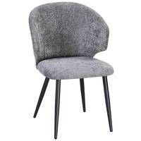 Vierfußstuhl Sindy Chenille Grau - Schwarz/Grau, MODERN, Textil/Metall (63/84/58cm) - MID.YOU