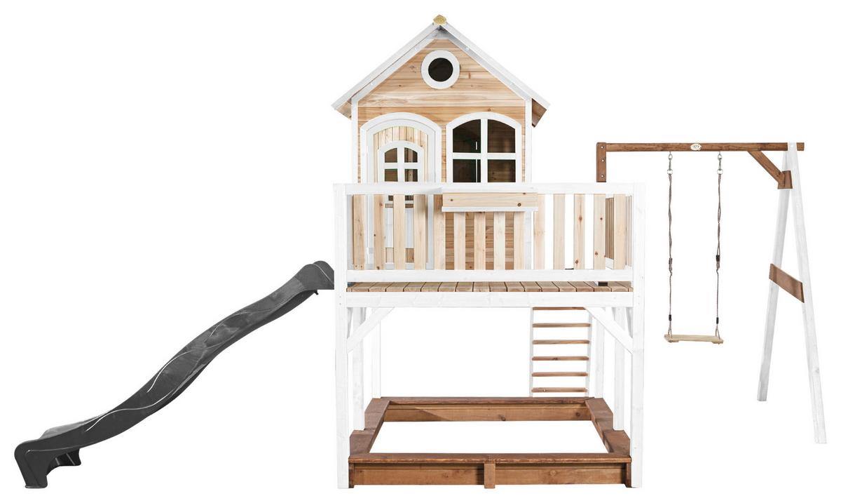 Spielturm A030.152.81 - Braun/Weiß, KONVENTIONELL, Holz/Kunststoff (541/291/277cm) - Ambia Garden