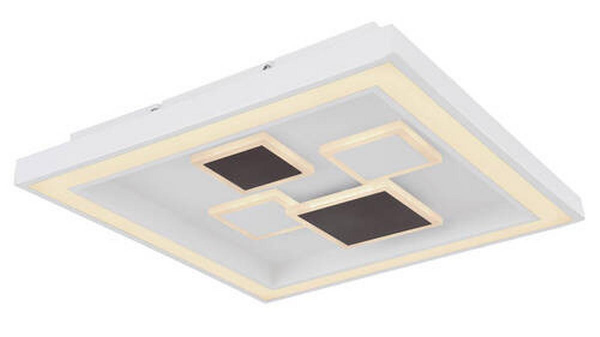 LED-Deckenleuchte 48405-50qsh - Anthrazit/Opal, Design, Kunststoff/Metall (48/48/7cm) - Globo