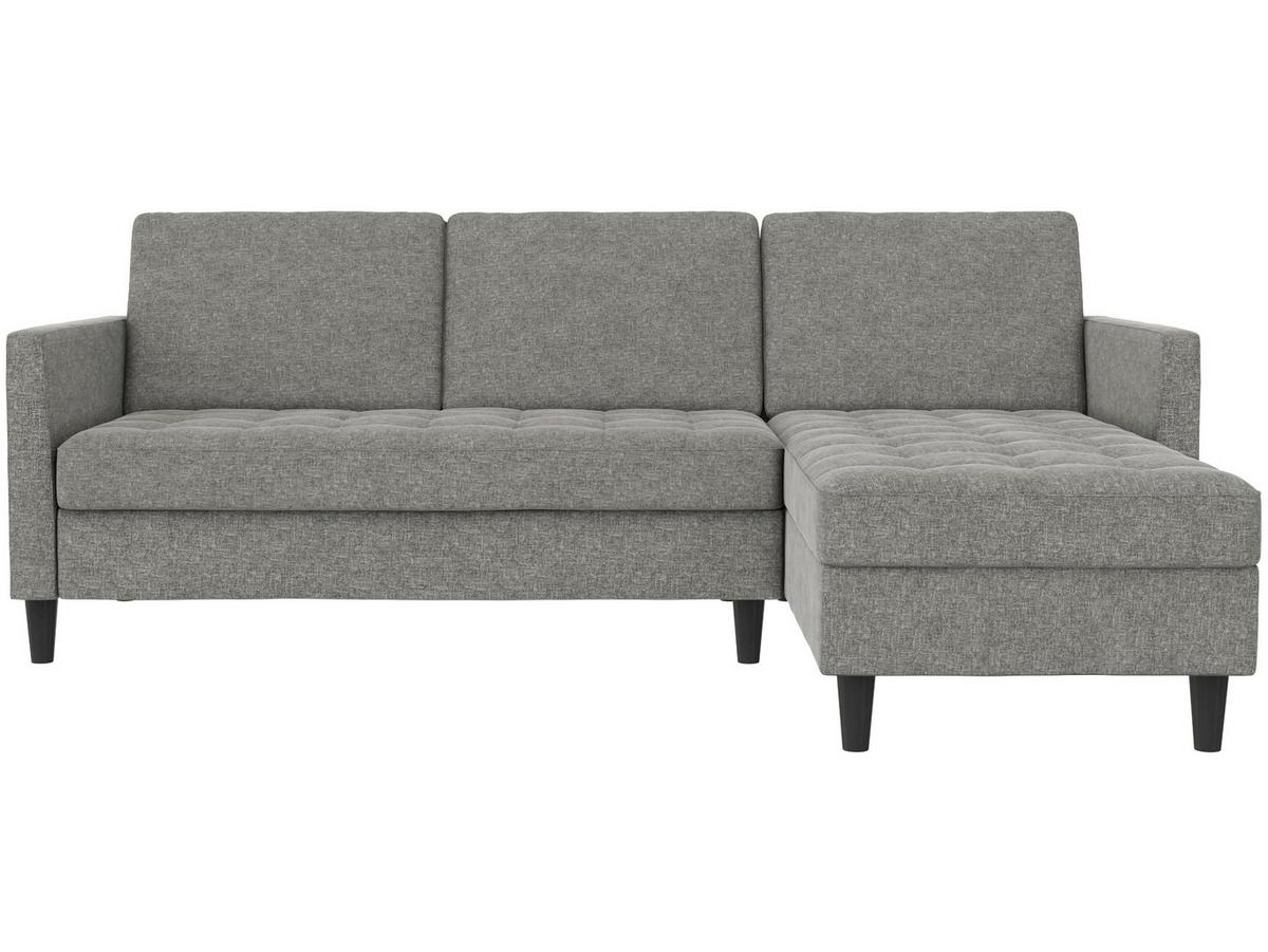 Ecksofa Palermo Anthrazit, mit Stauraum - Anthrazit/Schwarz, Basics, Textil (213/154cm) - Livetastic