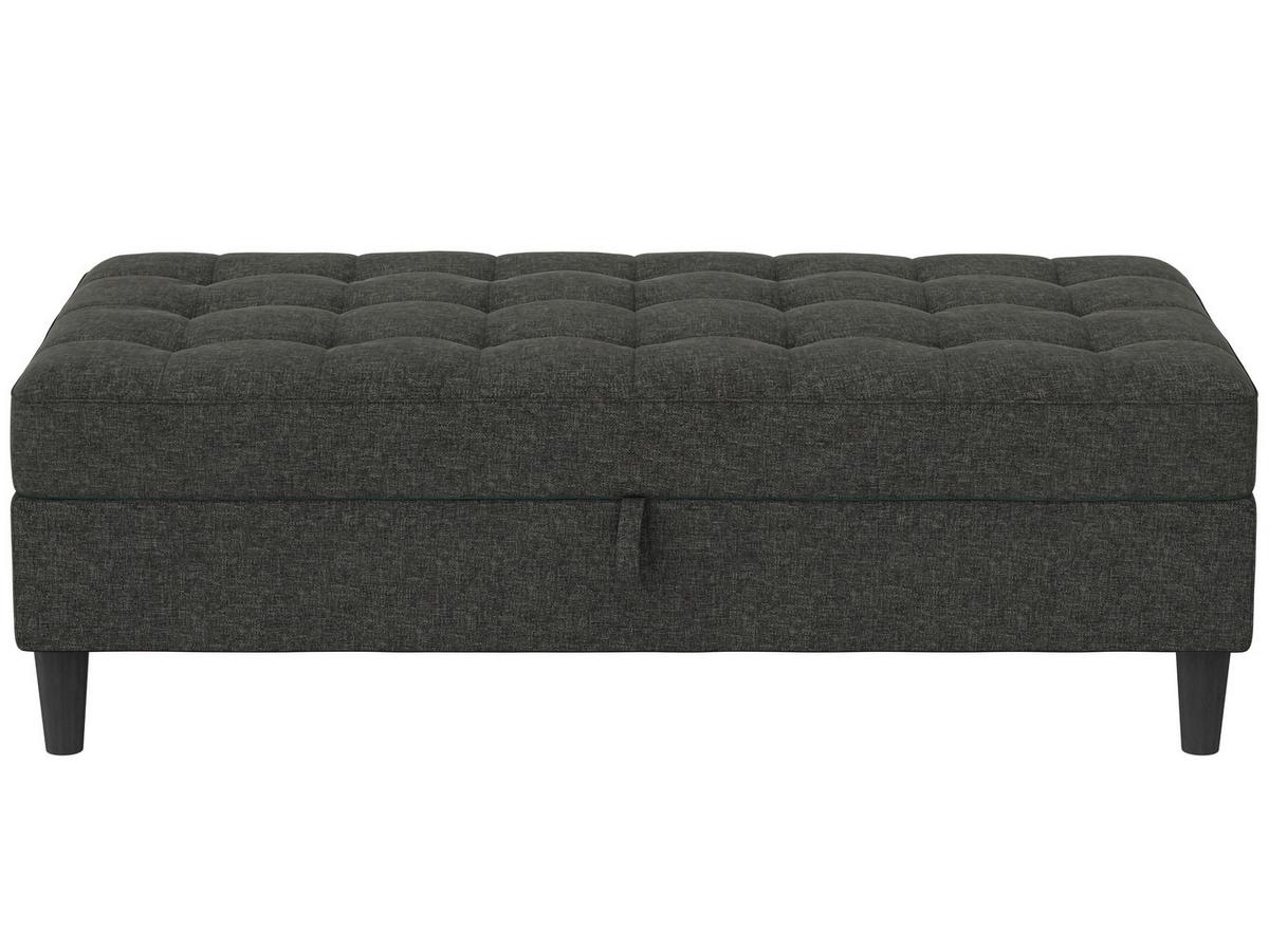Hocker Palermo Anthrazit, mit Stauraum - Anthrazit/Schwarz, Basics, Textil (130/43/69cm) - Livetastic
