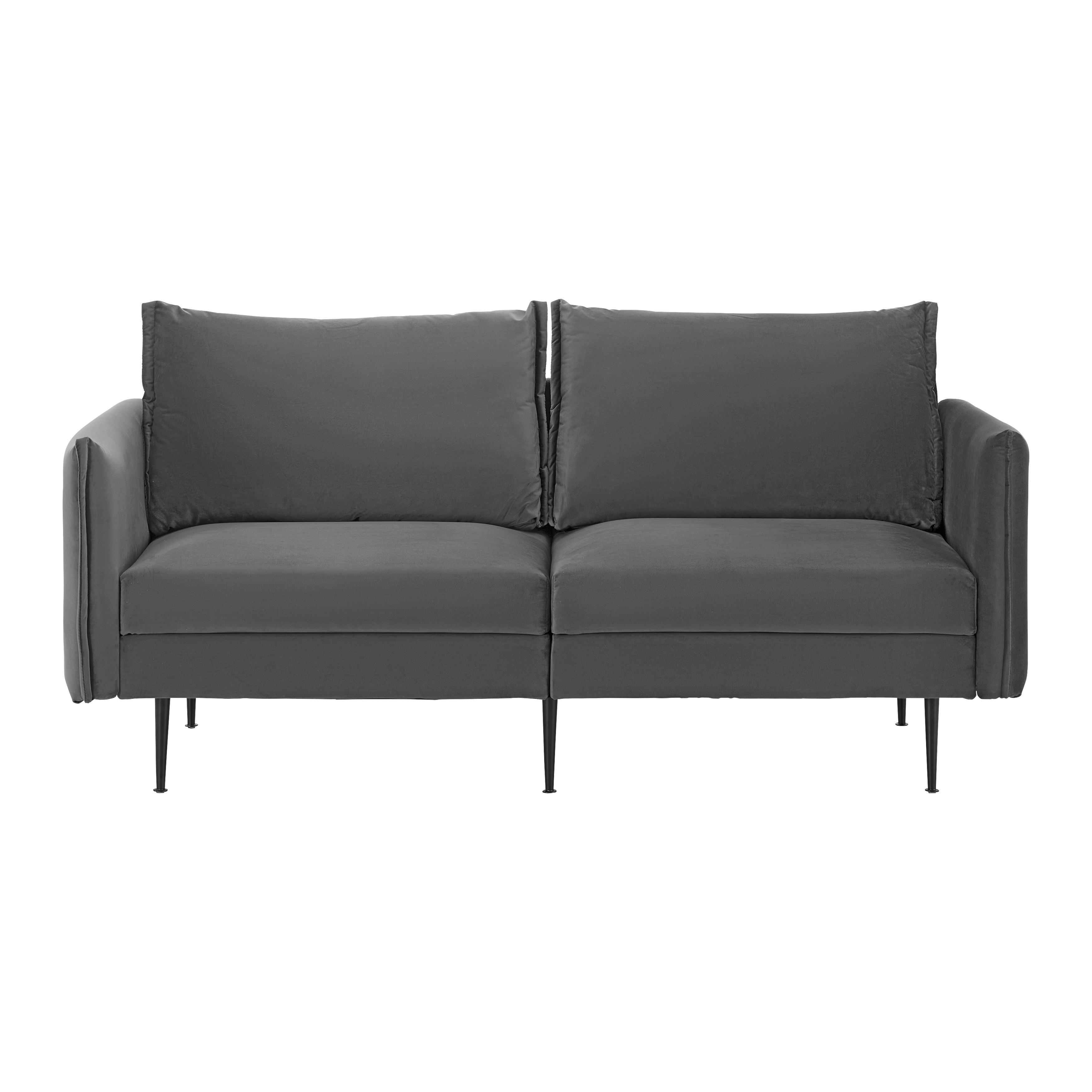 Pohovka YARA šedá - šedá/černá, Moderní, kov/dřevo (194/77/92cm) - Bessagi Home