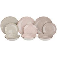 Tafelservice Malina 6 Personen Geschirr Set - Hellbraun/Hellrosa, MODERN, Keramik - Luca Bessoni