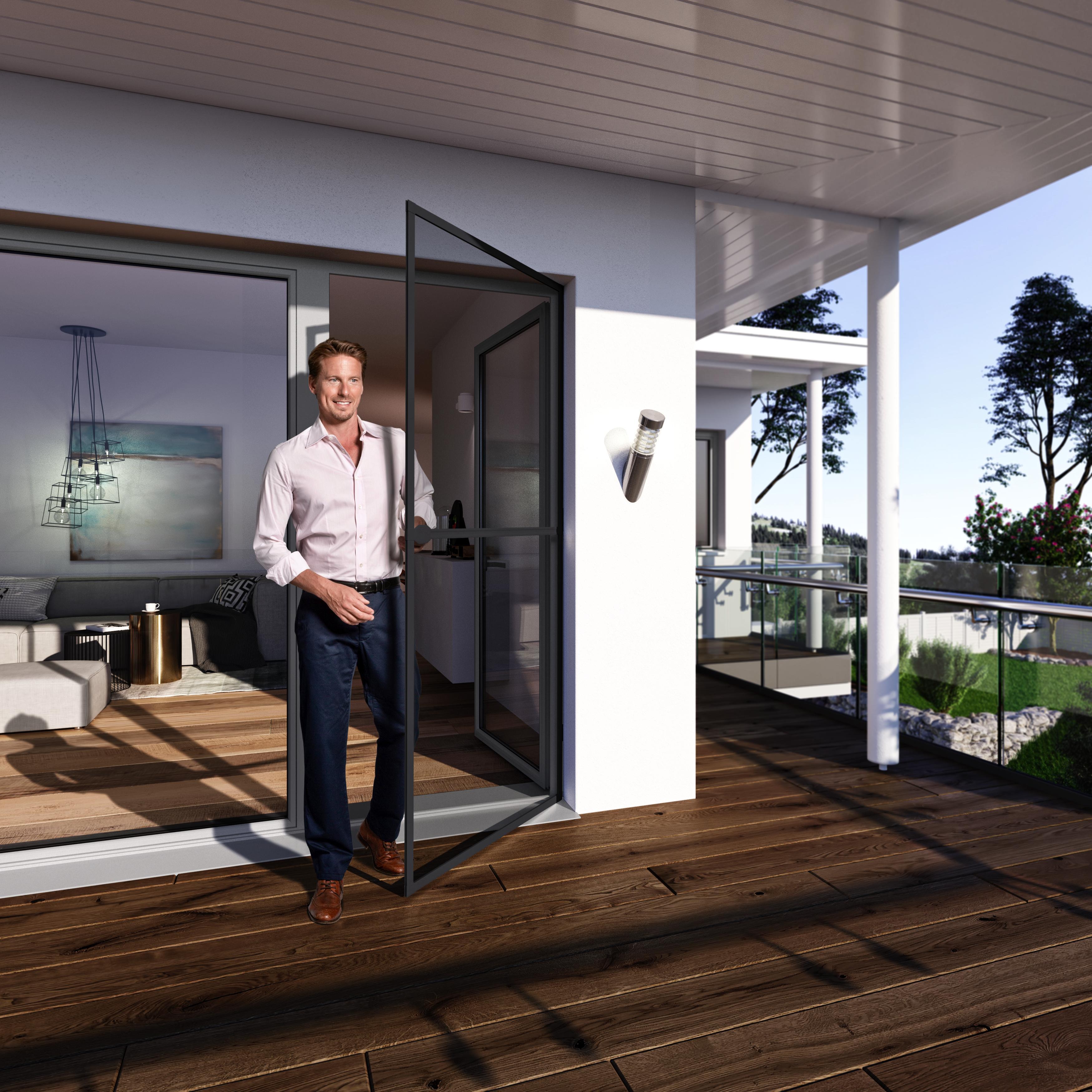 Fliegengitter Rahmentür in Schwarz