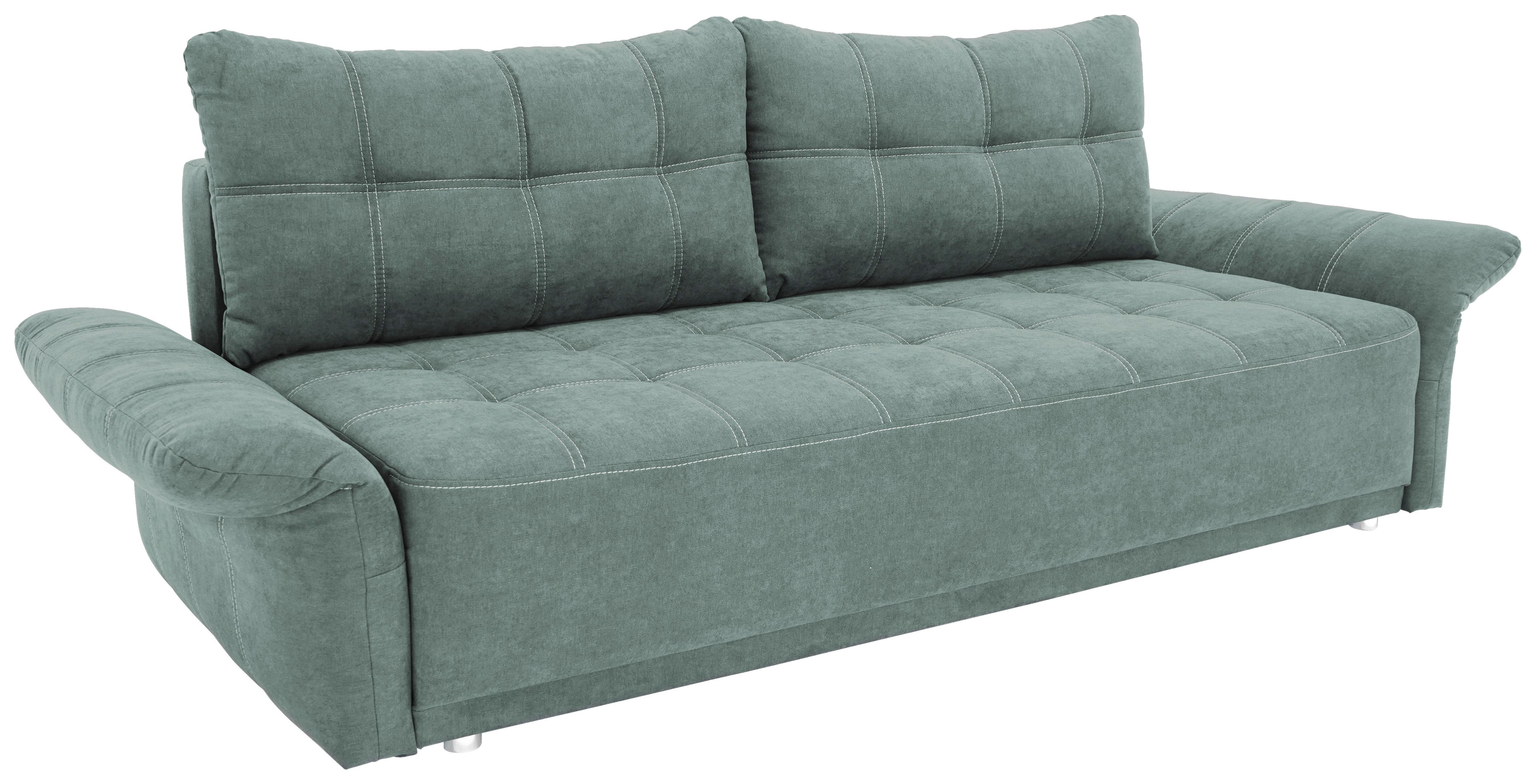 Velká pohovka PASCAL, mátově zelená - mátově zelená, Basics, kov/dřevo (221/91/107cm)