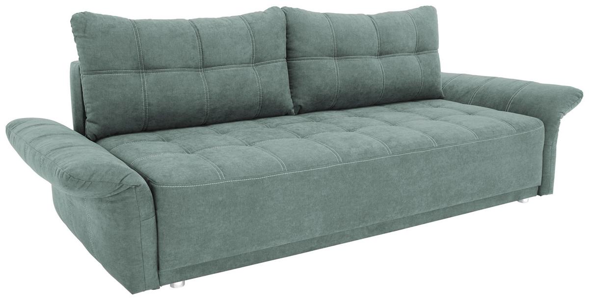 Veľká pohovka PASCAL, mätovozelená - mätovozelená, Basics, kov/drevo (221/91/107cm)