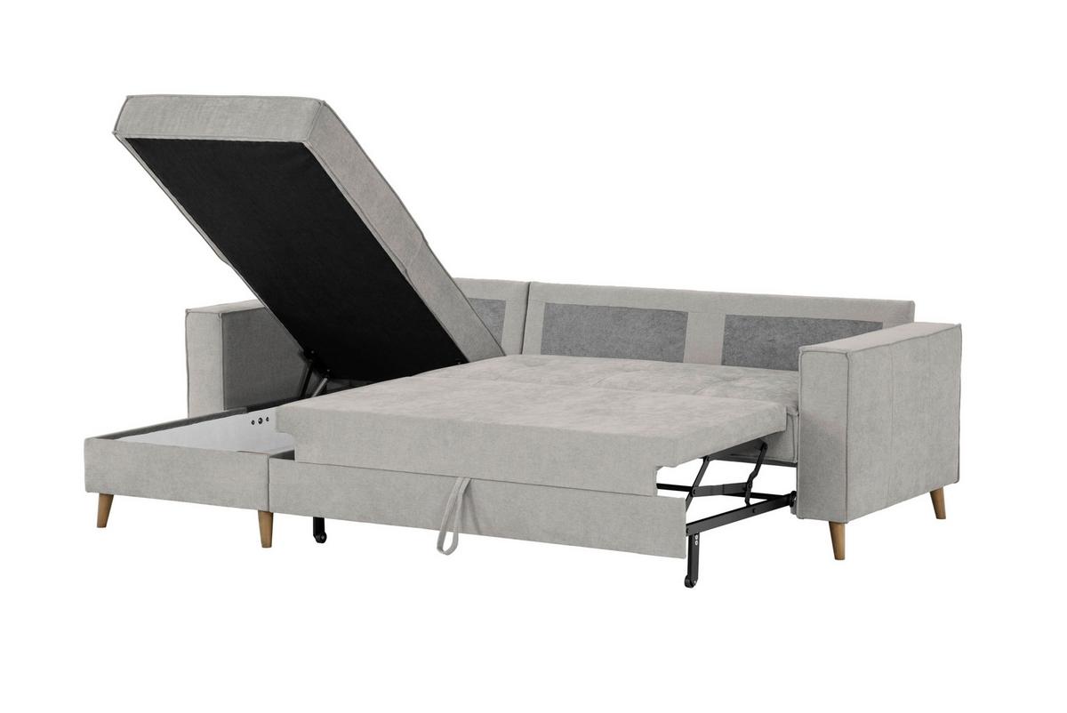 Ecksofa Bergen Hellgrau S: 257 cm - Hellgrau, Design, Textil (257/159cm) - MID.YOU