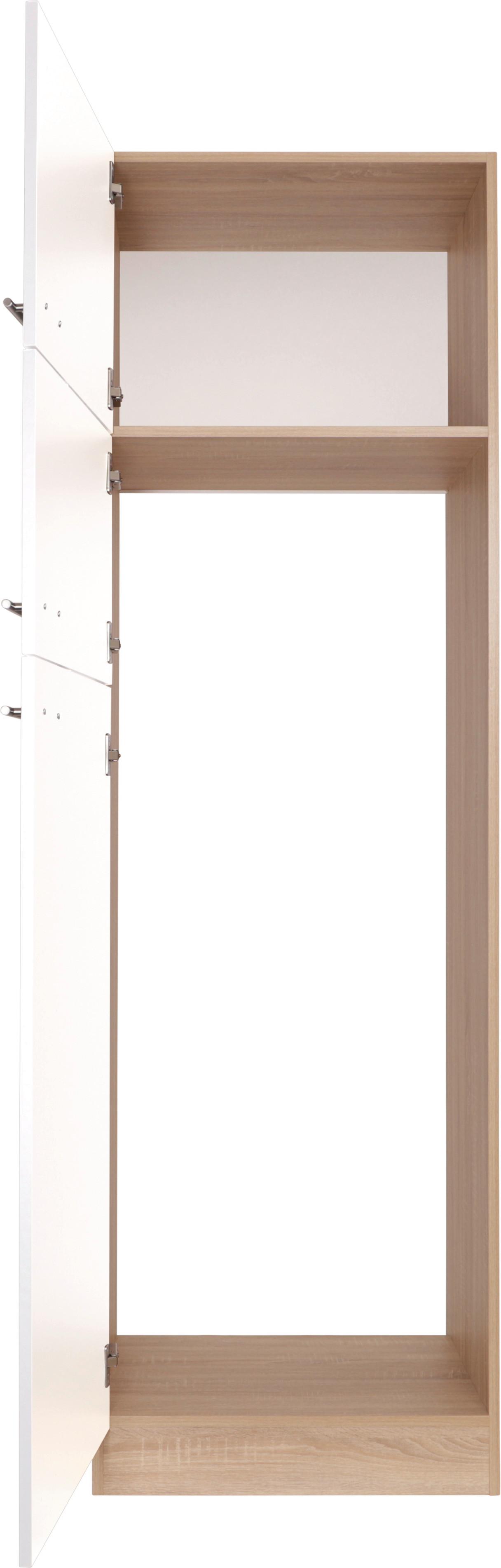 Geräteumbauschrank Merle Weiß, Eiche Dekor B:60cm - Eichefarben/Weiß, Basics, Holzwerkstoff (60/200/60cm) - Respekta