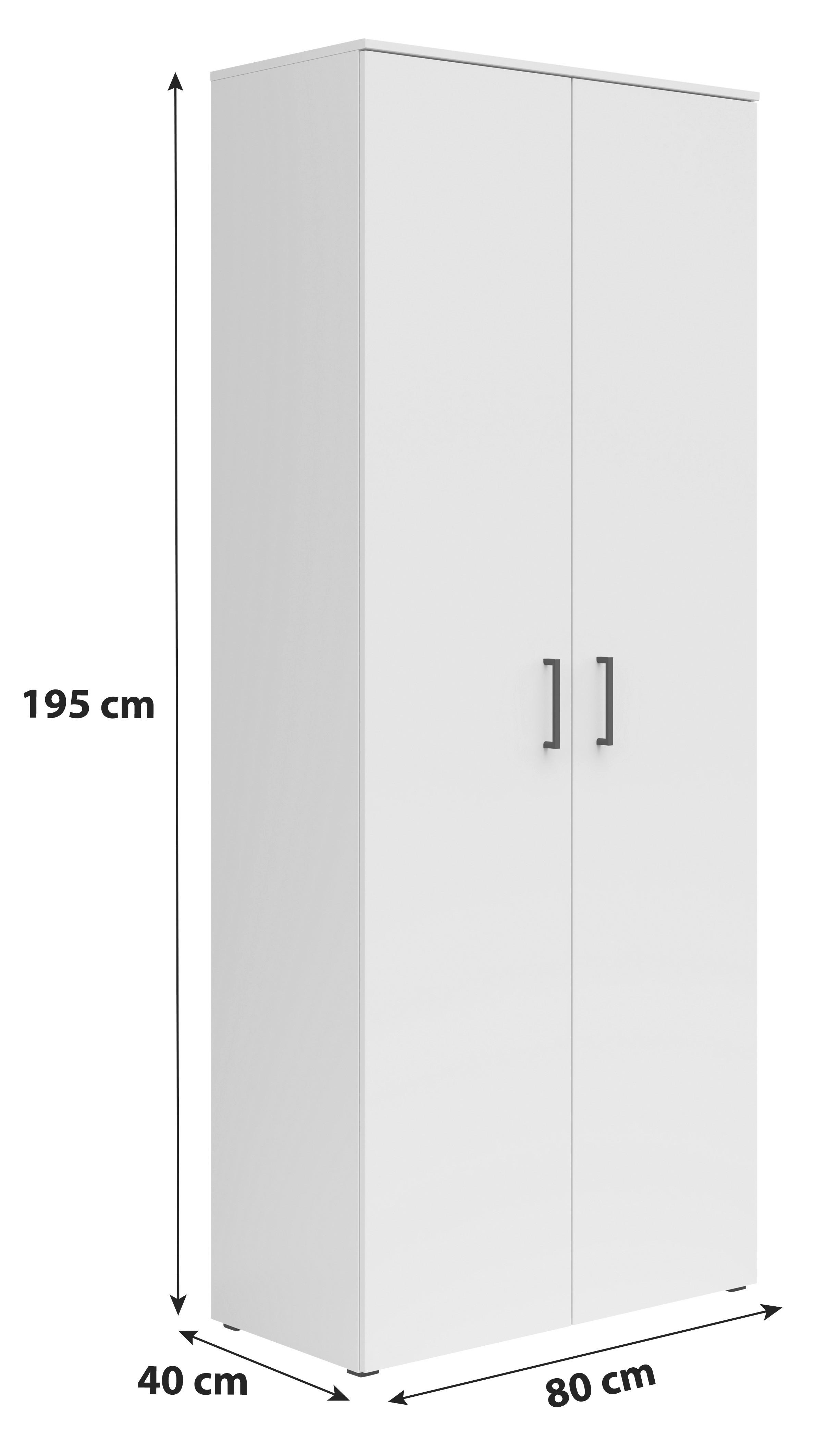 Skriňa MULTISTAURAUM š: 80 cm - čierna/biela, Modern, kompozitné drevo/plast (80/195/40cm)