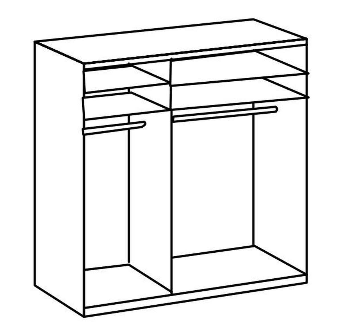 Drehtürenschrank B: 150 Cm Level Weiß/eichefarben - Eichefarben/Weiß, MODERN, Holzwerkstoff (150/236/58cm) - MID.YOU