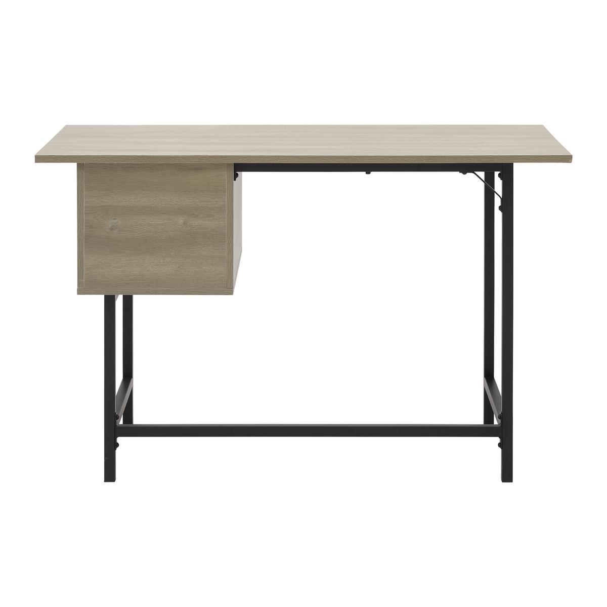 Psací stůl DONETTA 120 x 60 cm - černá/barvy vlašských ořechů, Moderní, kov/plast (120/60/75cm) - Bessagi Home
