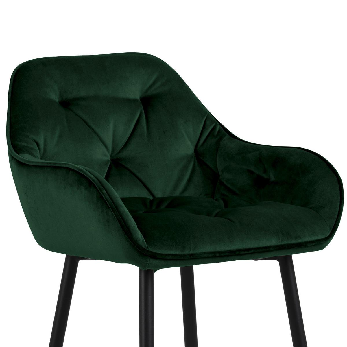 Barhocker Mit Lehne Brooke Dunkelgrün/schwarz - Dunkelgrün/Schwarz, KONVENTIONELL, Textil/Metall (55/103,5/52cm) - Livetastic